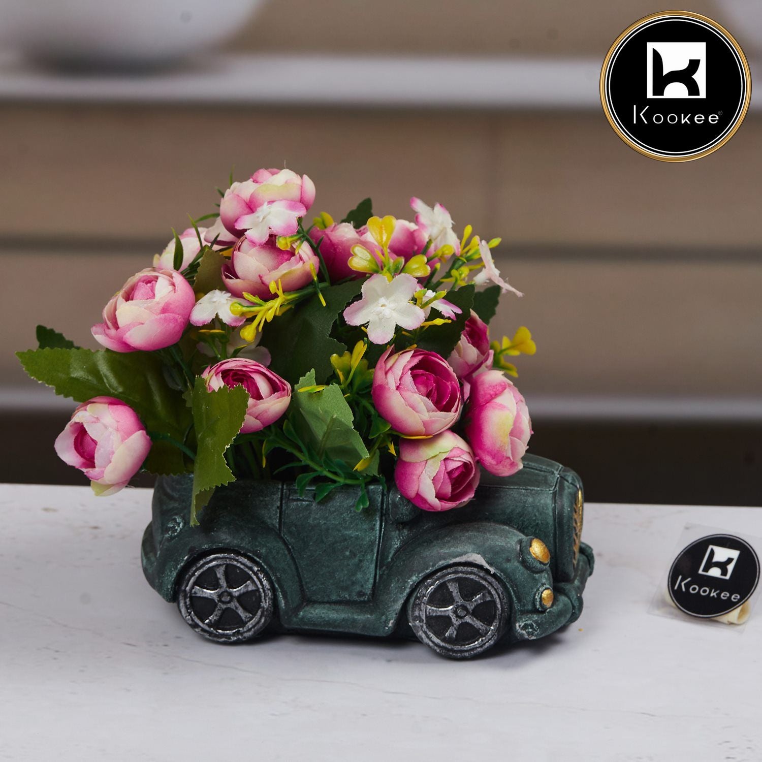 Kookee Artificial Flowers, Green, ART11453
