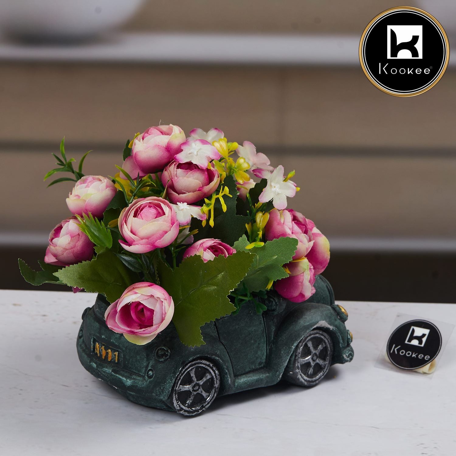 Kookee Artificial Flowers, Green, ART11453