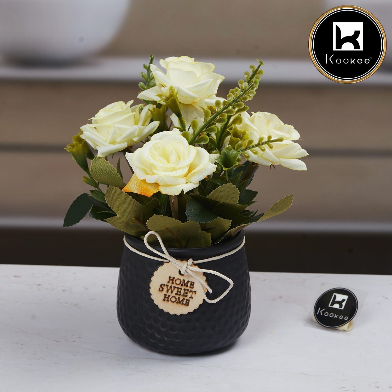 Kookee Artificial Flowers, Black, ART11455