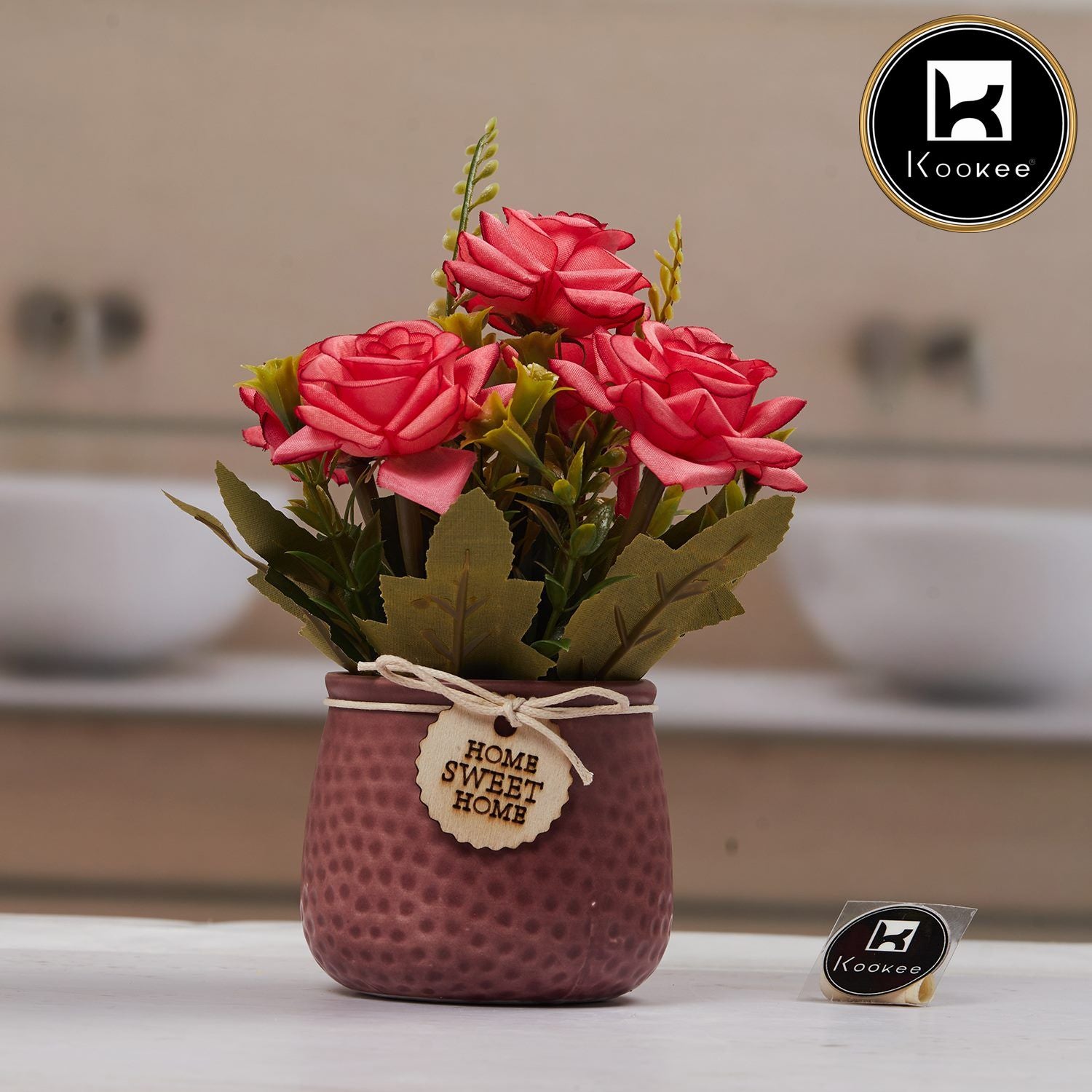 Kookee Artificial Flowers, Maroon, ART11457