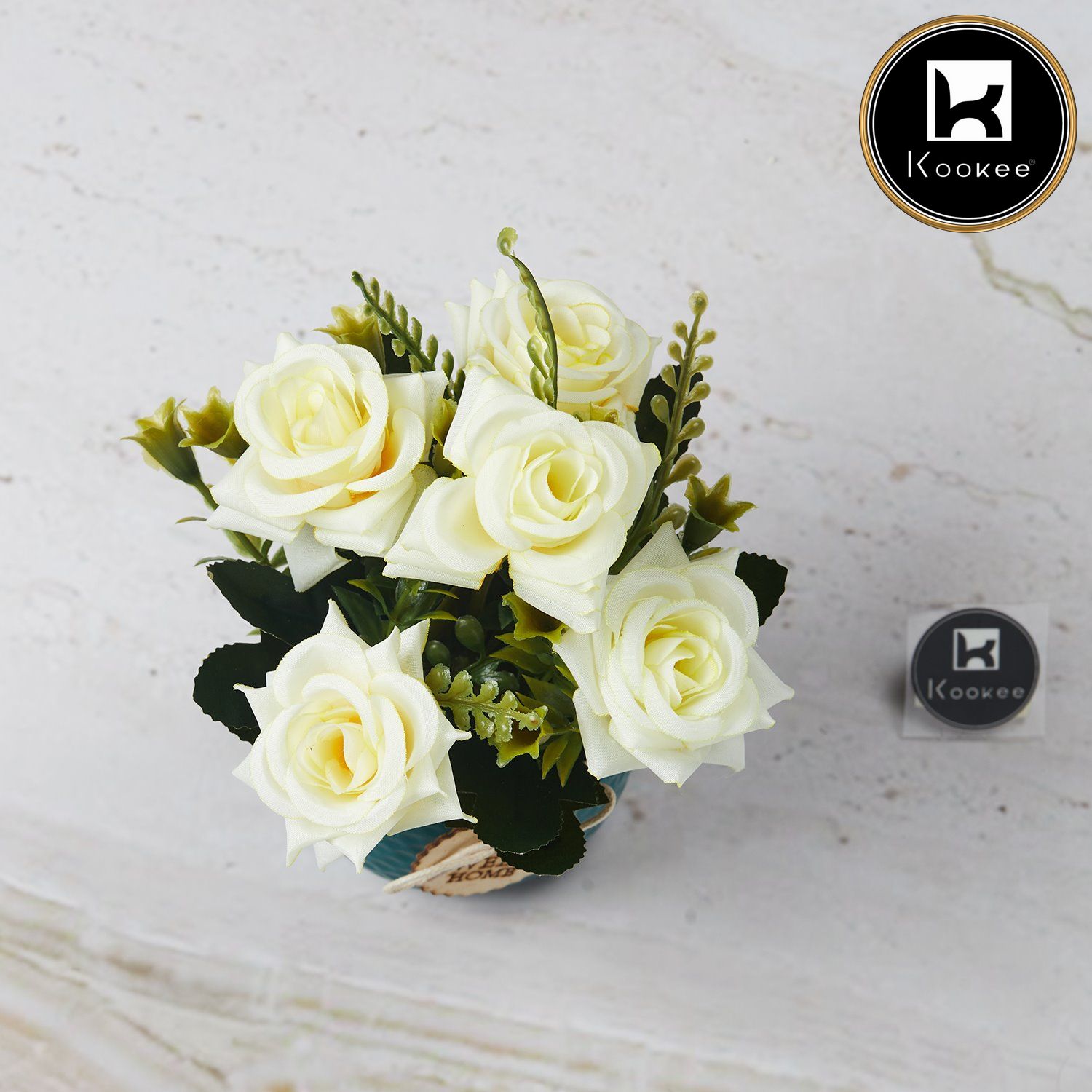 Kookee Artificial Flowers, Green, ART11458