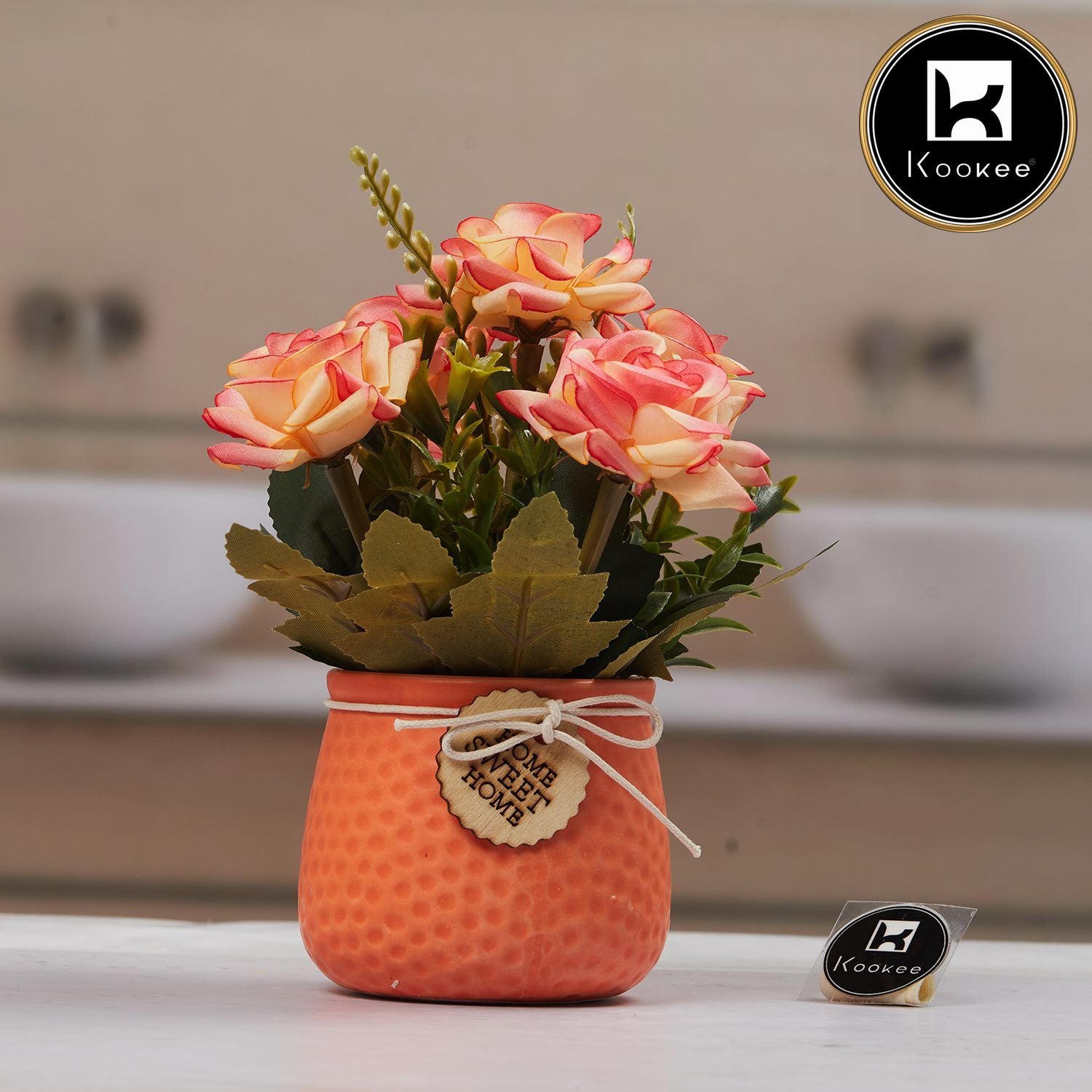 Kookee Artificial Flowers, Orange, ART11459
