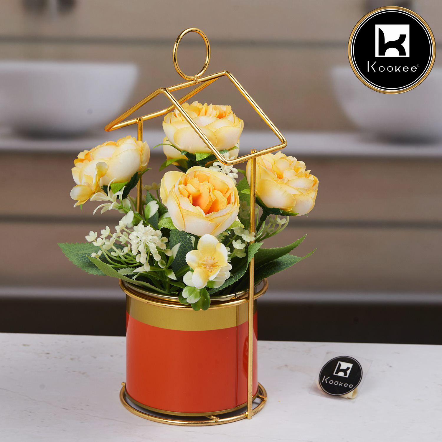 Kookee Artificial Flowers, Orange, ART11460