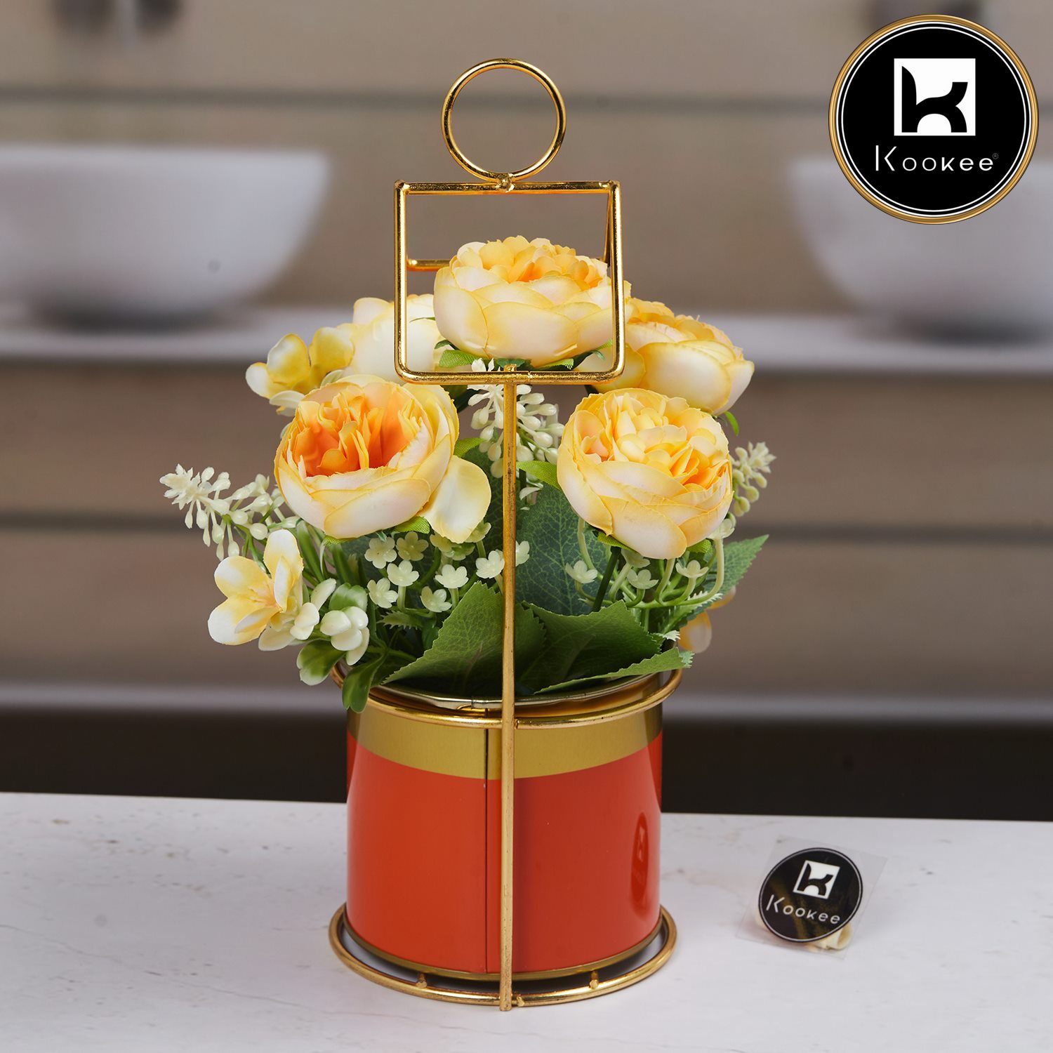 Kookee Artificial Flowers, Orange, ART11460