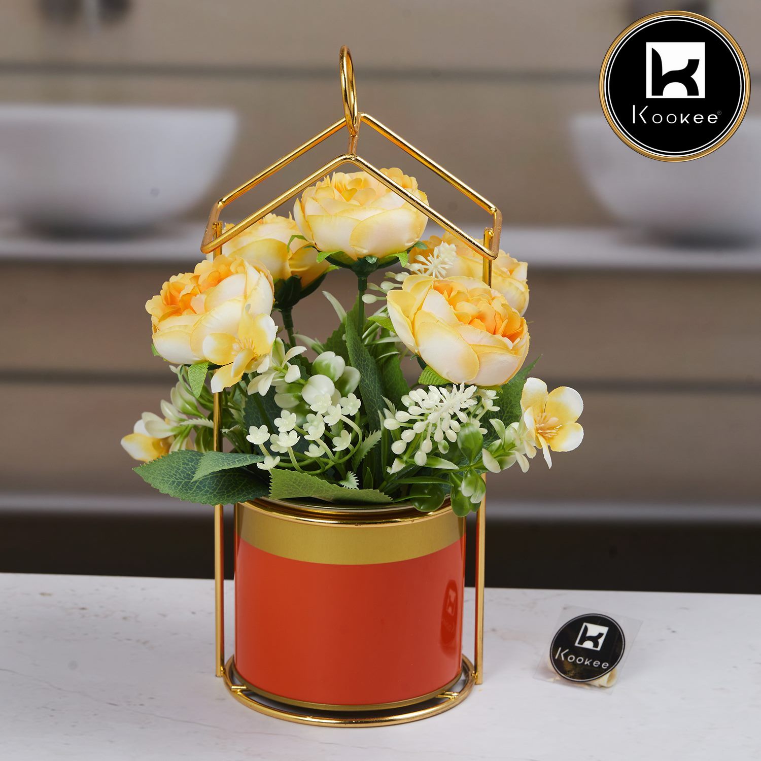 Kookee Artificial Flowers, Orange, ART11460