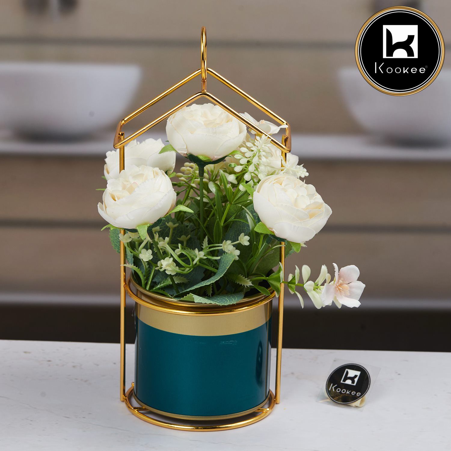 Kookee Artificial Flowers, Green, ART11463