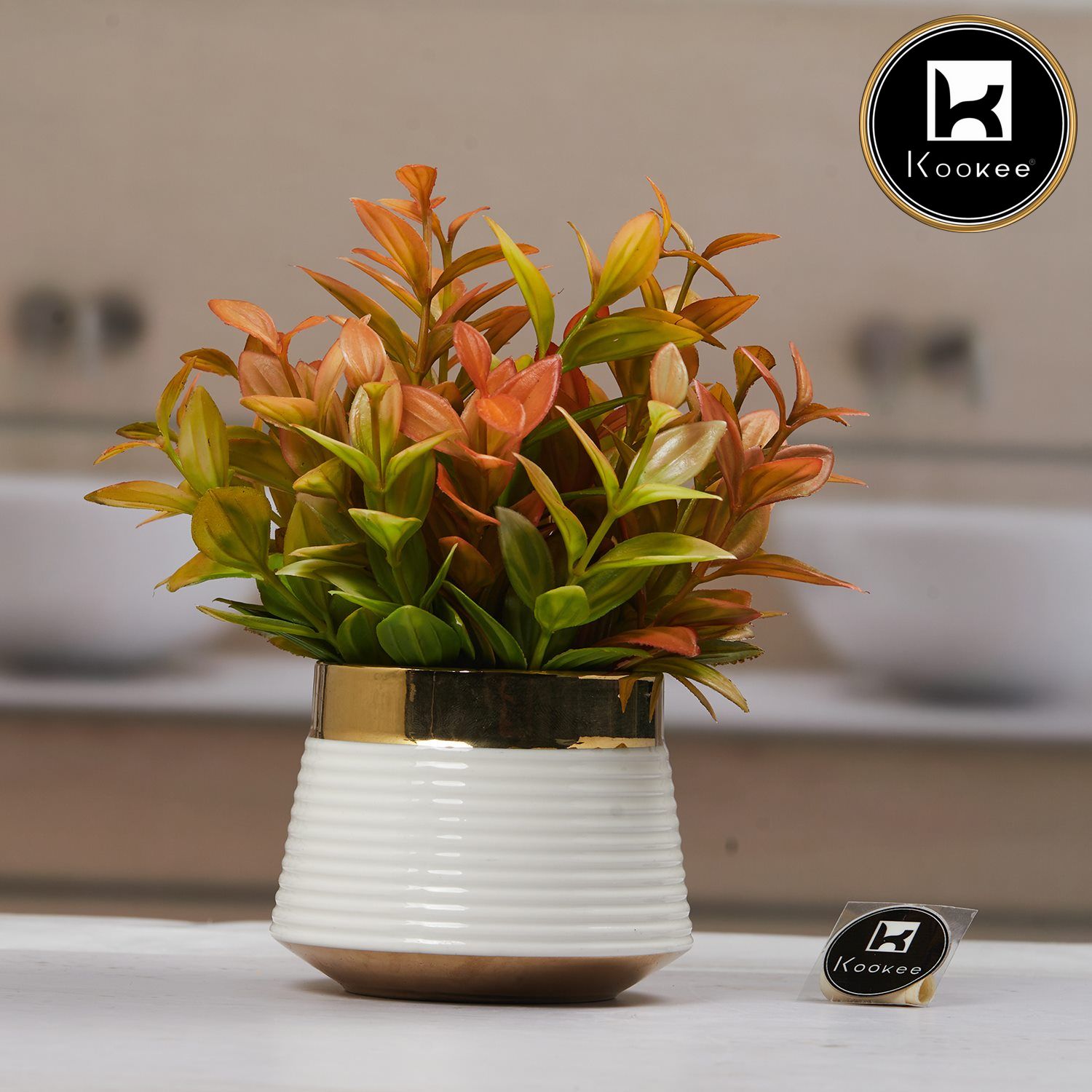 Kookee Artificial Plants, White, ART11473