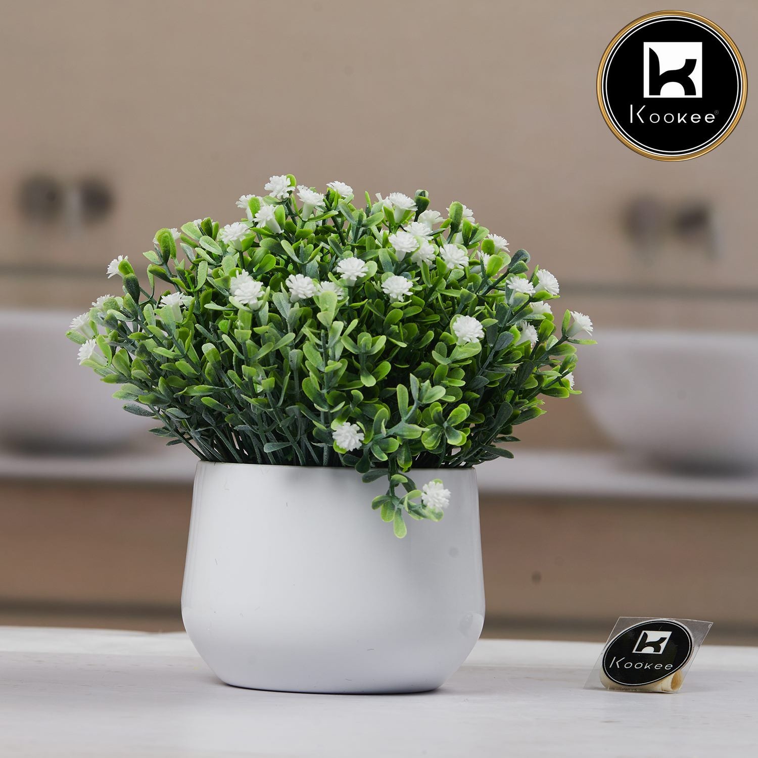 Kookee Artificial Plants, White, ART11479