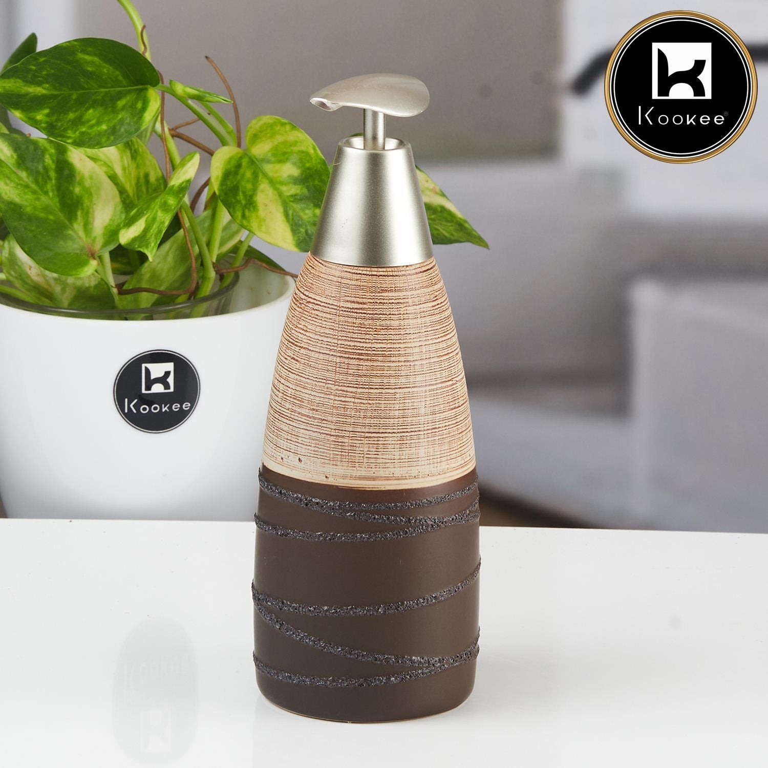 Ceramic Soap Dispenser for handwash for Bathroom, Multicolor (V-CSD-017-2)
