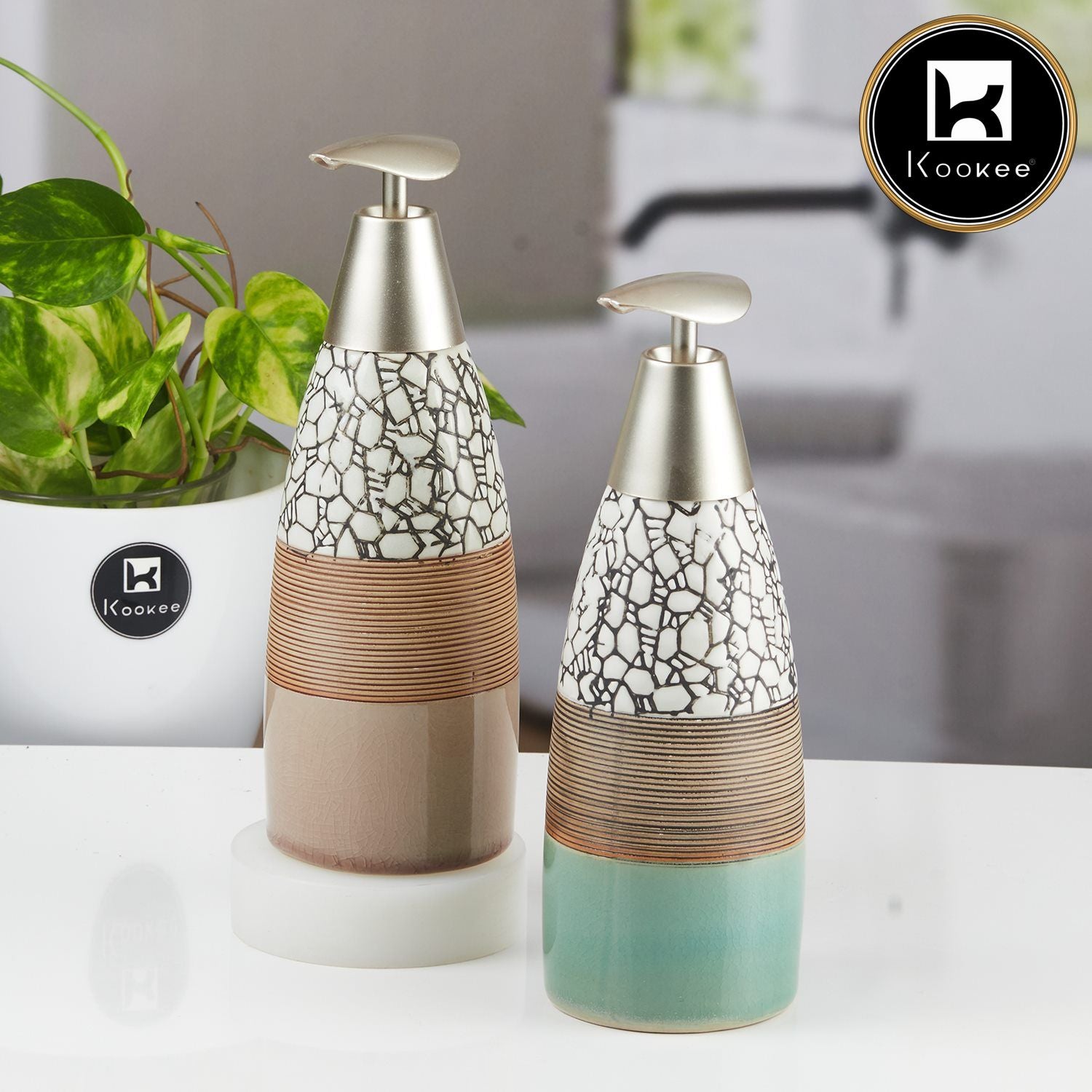 Kookee Ceramic Soap Dispensers, Multi, ART11498