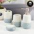 Ceramic Bathroom Accessories Set of 4 with Soap Dispenser (11501)