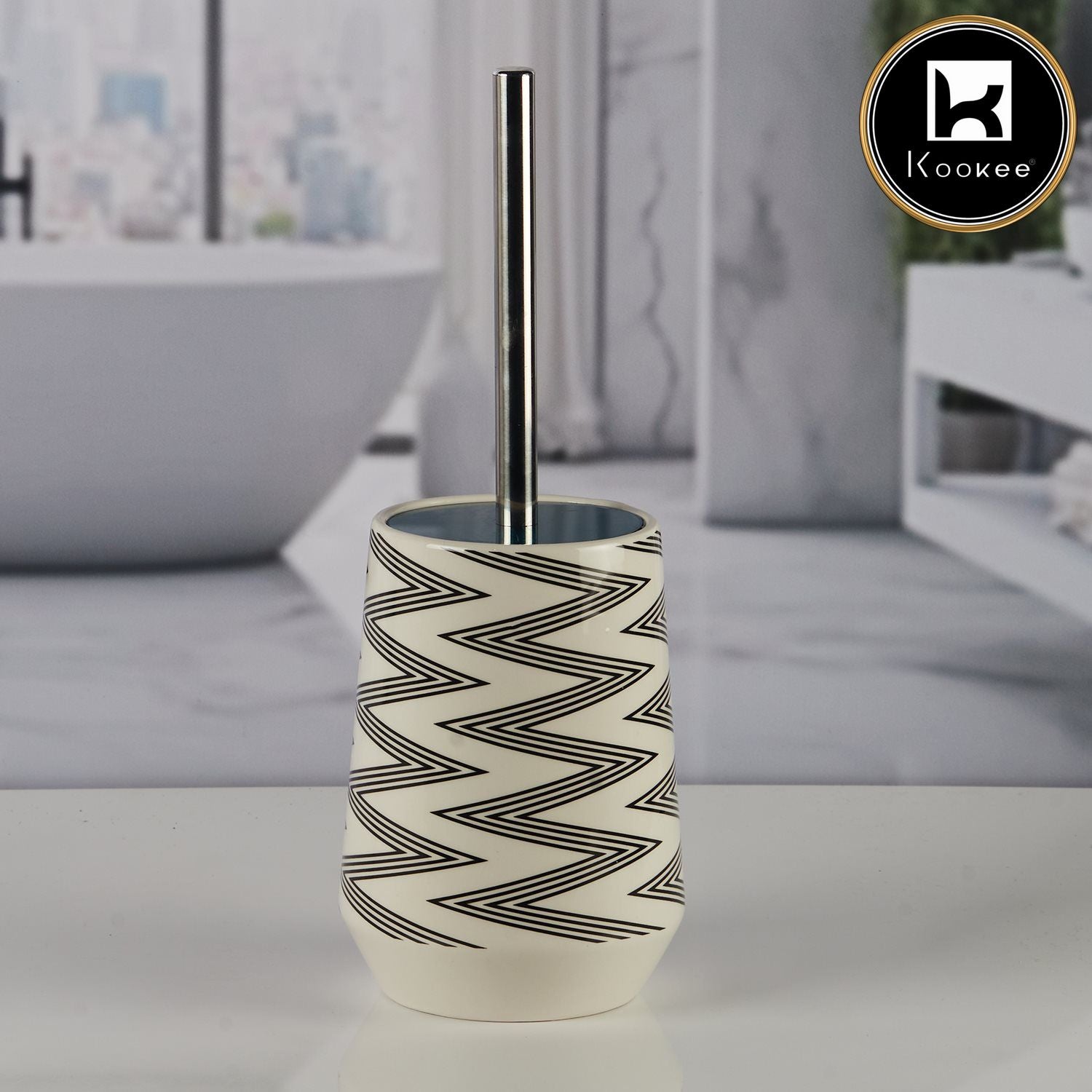 Kookee Ceramic Toilet Brush Holders, White, ART11502