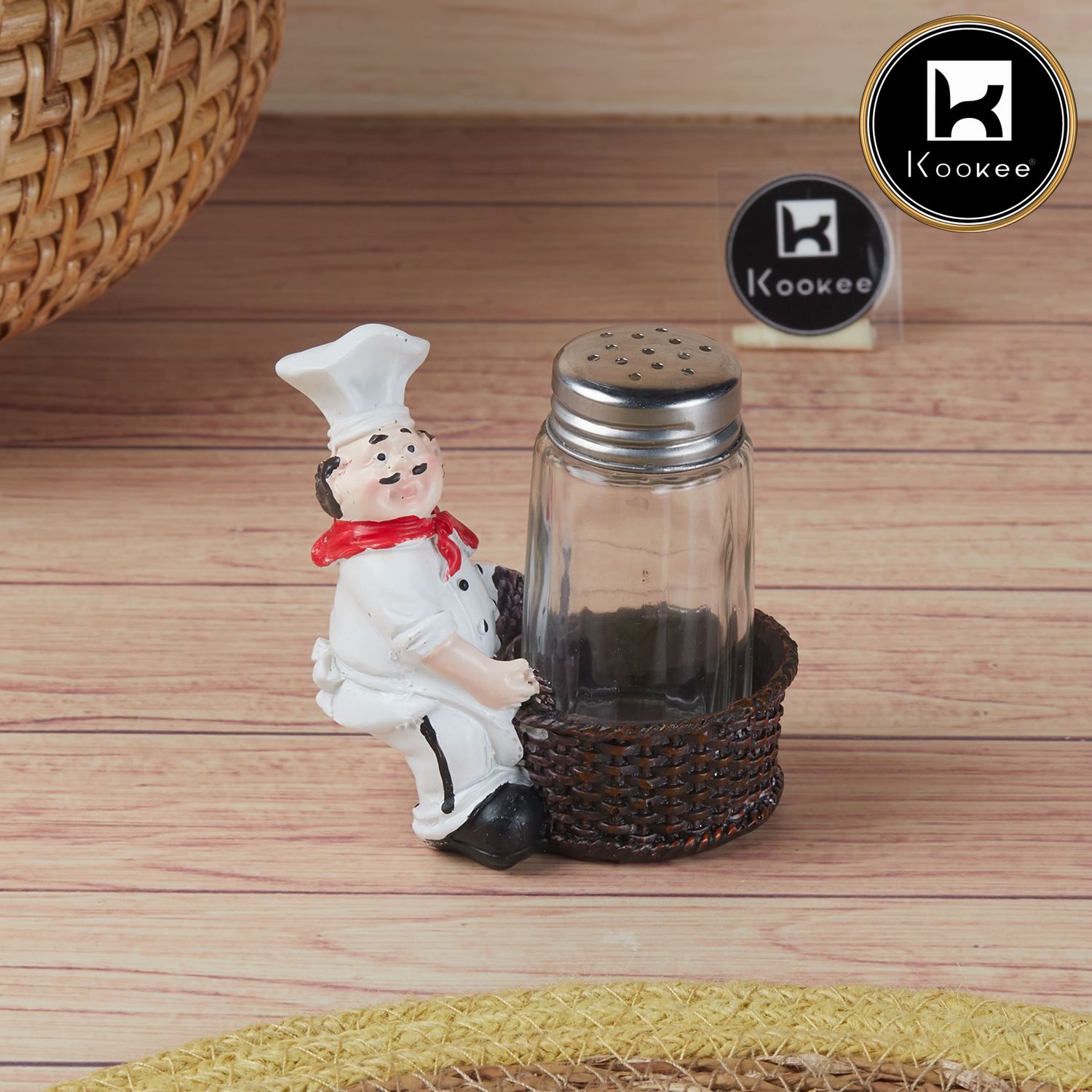 Polyresin Chef Salt and Pepper Shakers Set holder, Set of 1 (V-SALT-023-10)