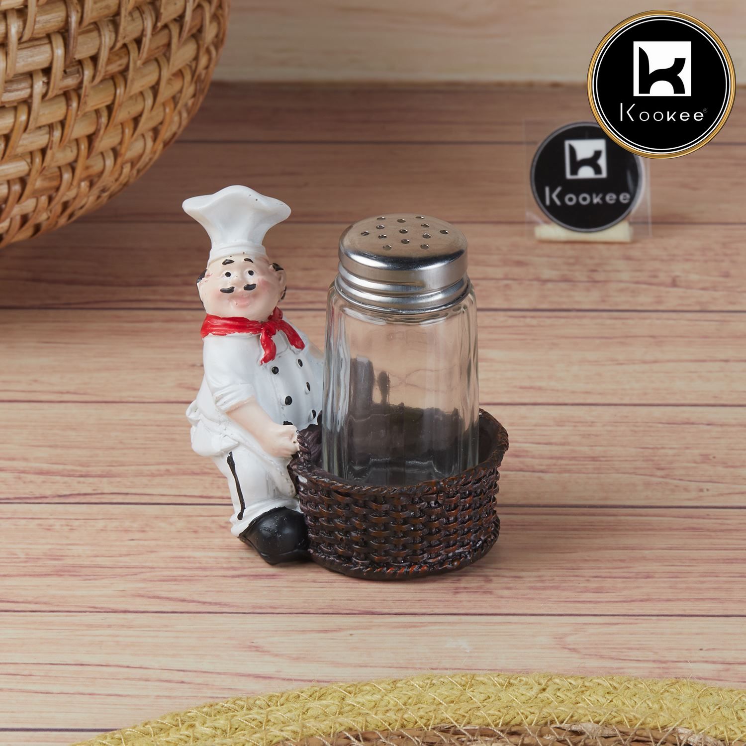 Polyresin Chef Salt and Pepper Shakers Set holder, Set of 1 (V-SALT-023-10)