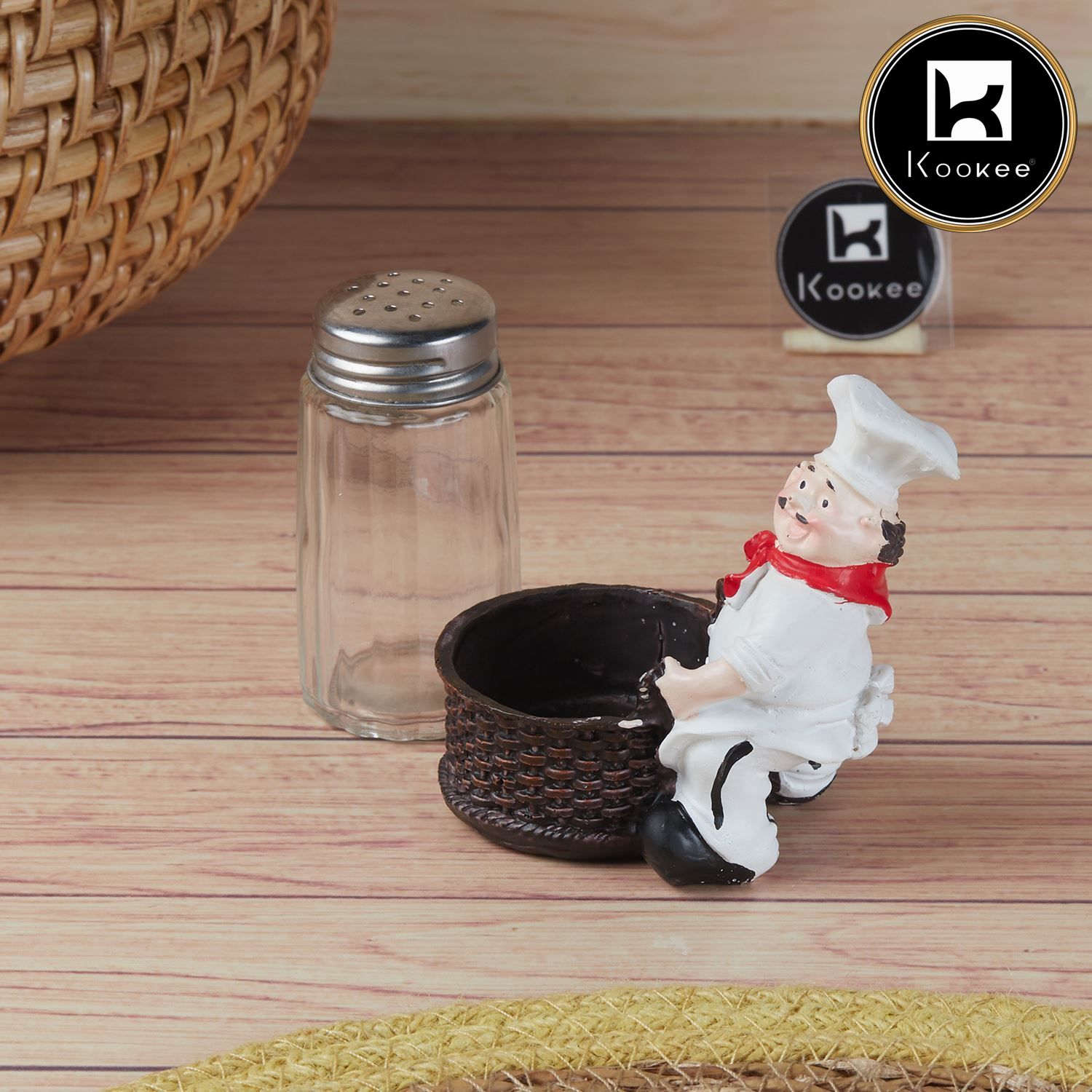 Polyresin Chef Salt and Pepper Shakers Set holder, Set of 1 (11510)