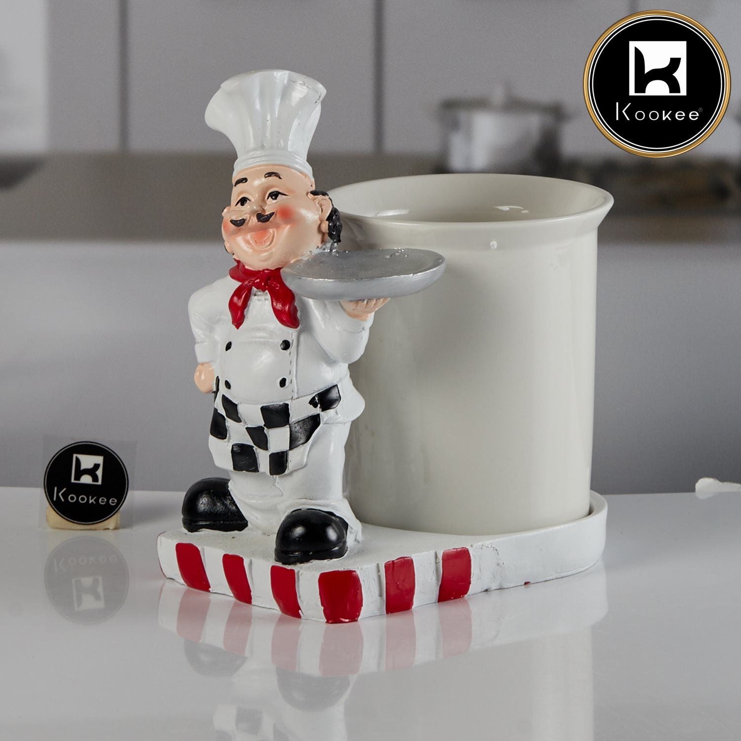Polyresin Chef Spoon Stand & Cutlery Holder for Dining Table (V-SPOON-001-1)
