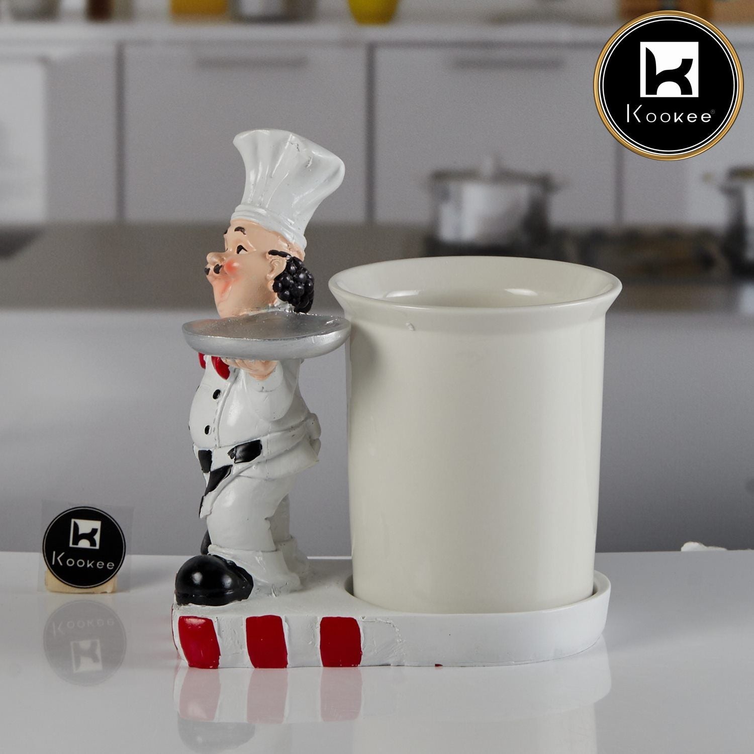 Polyresin Chef Spoon Stand & Cutlery Holder for Dining Table (V-SPOON-001-1)