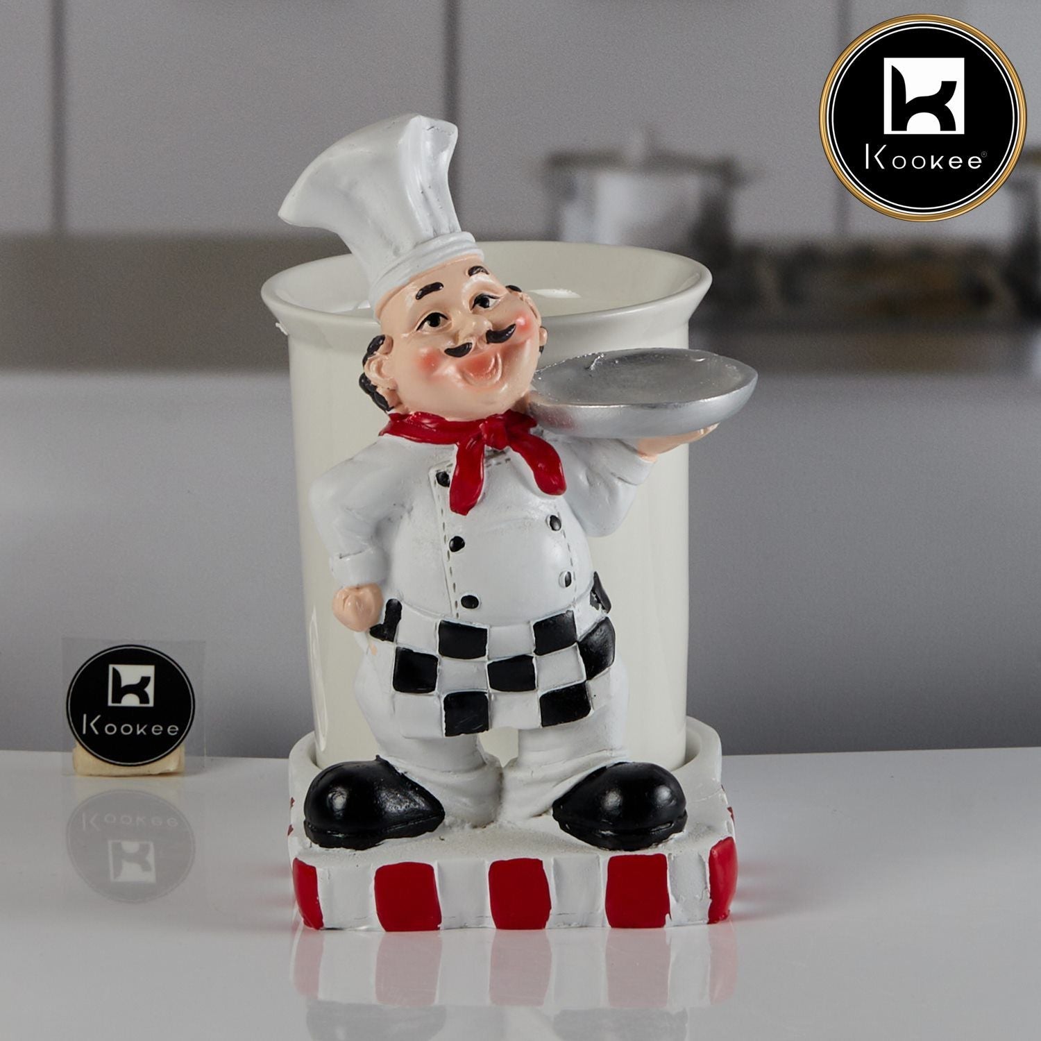 Kookee Polyresin Chef Spoon Stand & Cutlery Holder for Dining Table (11511)