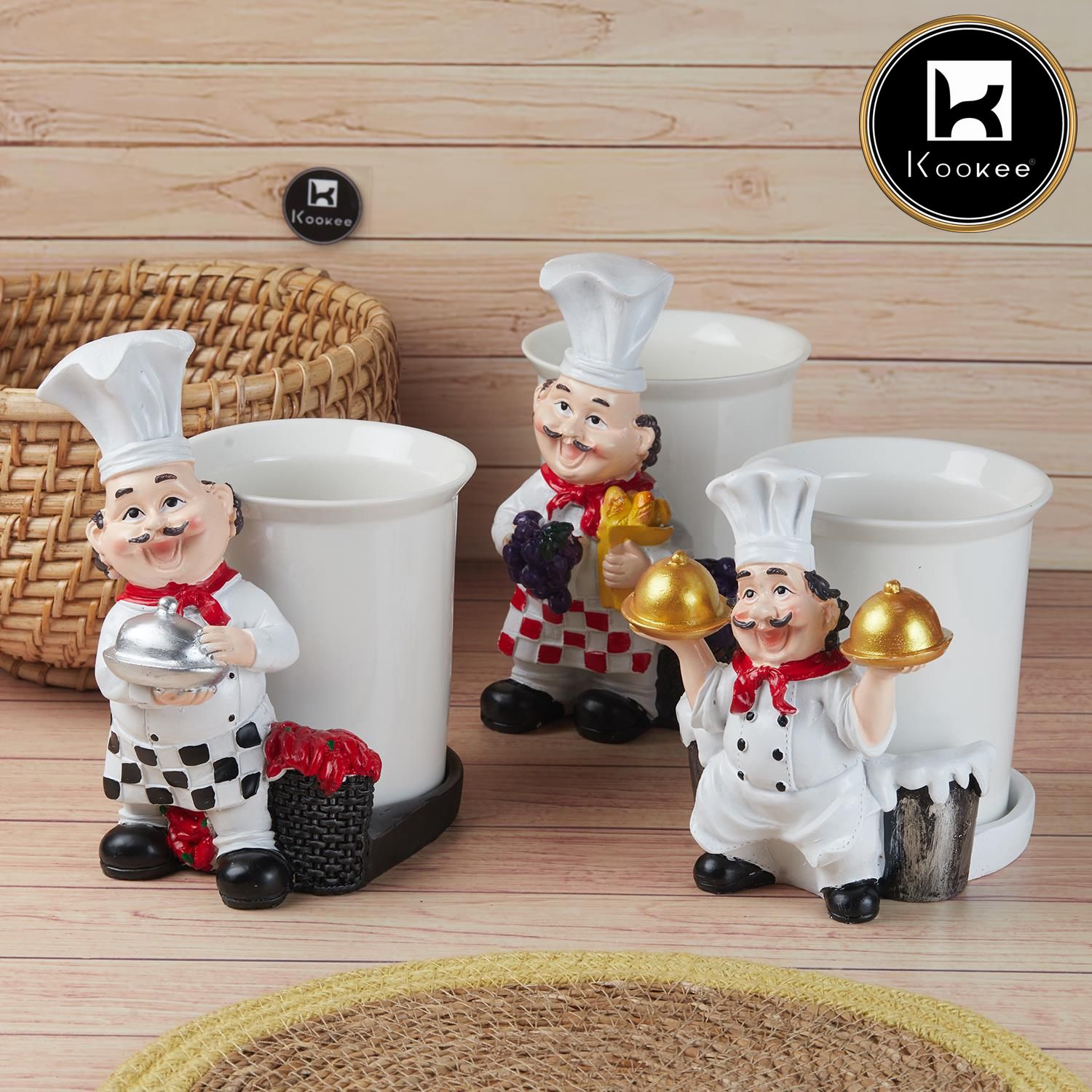 Polyresin Chef Spoon Stand & Cutlery Holder for Dining Table (V-SPOON-001-1)