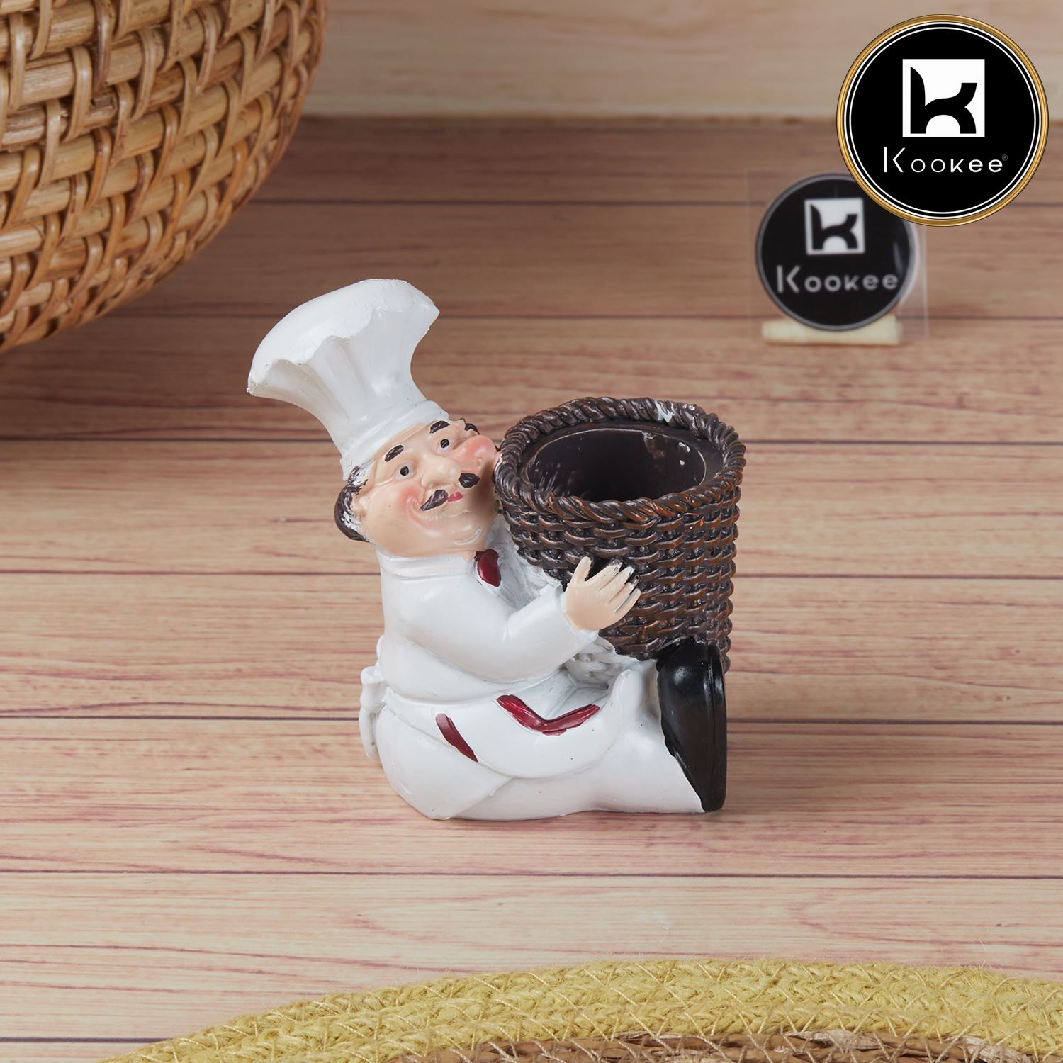 Kookee Polyresin Chef Toothpick holder tabletop for Dining Table, Home, Kitchen & Restaurant