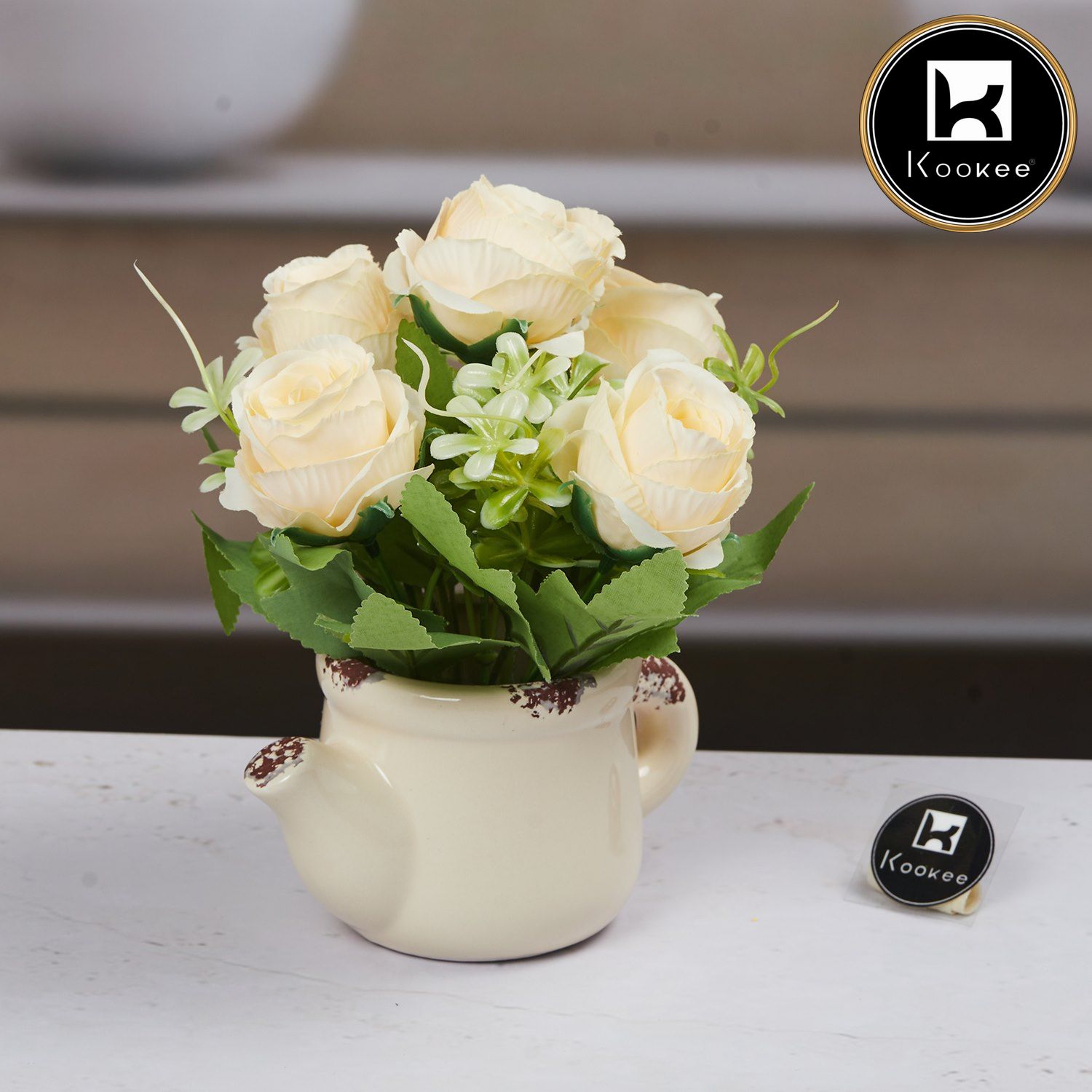 Kookee Artificial Flowers, Off White, ART11527