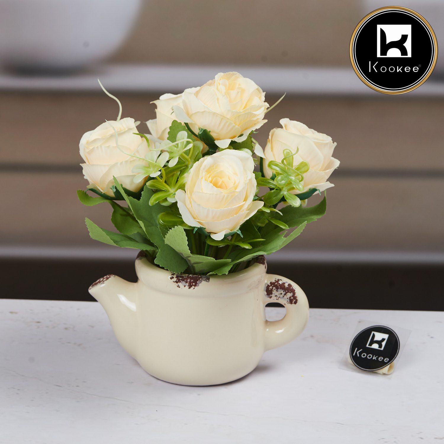 Kookee Artificial Flowers, Off White, ART11527