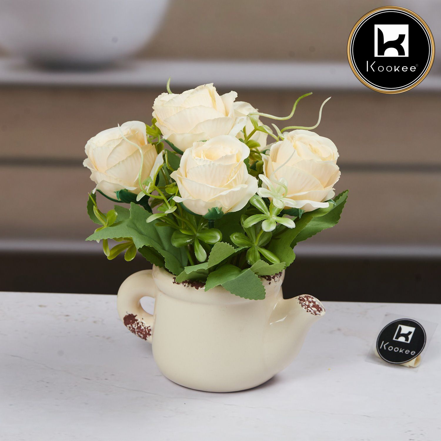 Kookee Artificial Flowers, Off White, ART11527