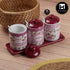 Ceramic Condiment Jars and Containers Set of 3, Red (11543)