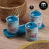 Ceramic Condiment Jars and Containers Set of 3, Blue (11544)