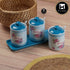 Ceramic Condiment Jars and Containers Set of 3, Blue (11544)