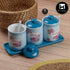 Ceramic Condiment Jars and Containers Set of 3, Blue (11544)