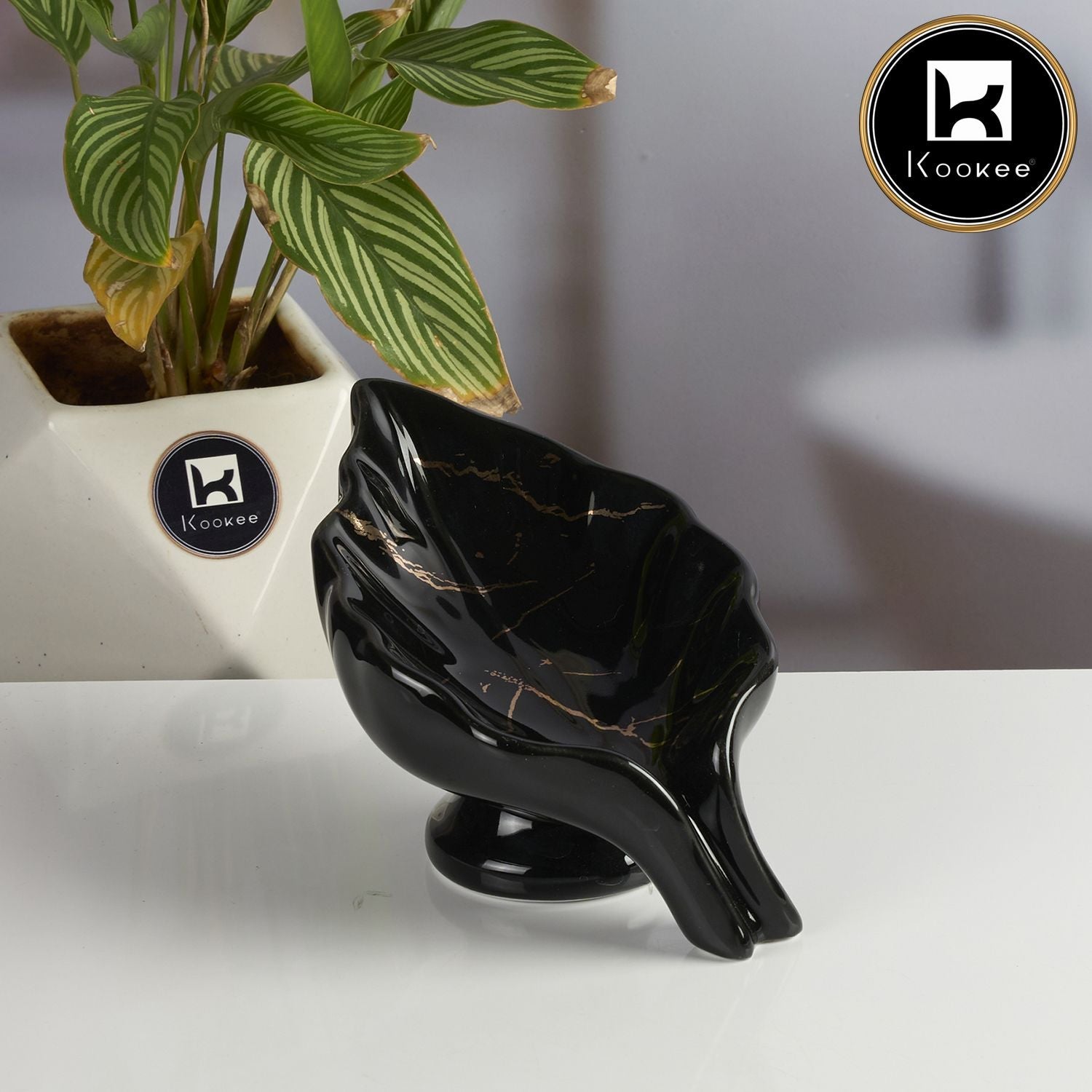 Ceramic Soap Holder Dish, Black (Set of 1) (11574)