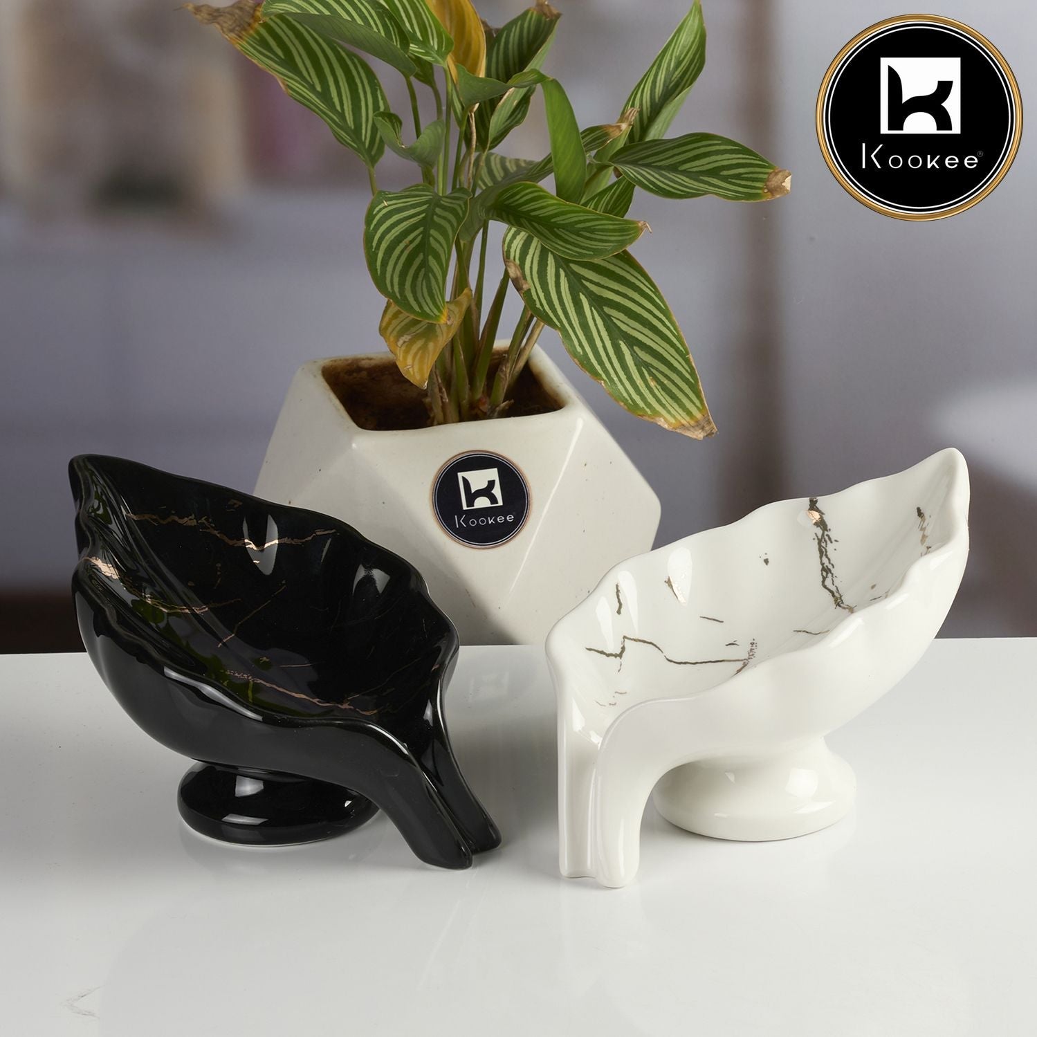 Ceramic Soap Holder Dish, Black (V-CSH-002-1)