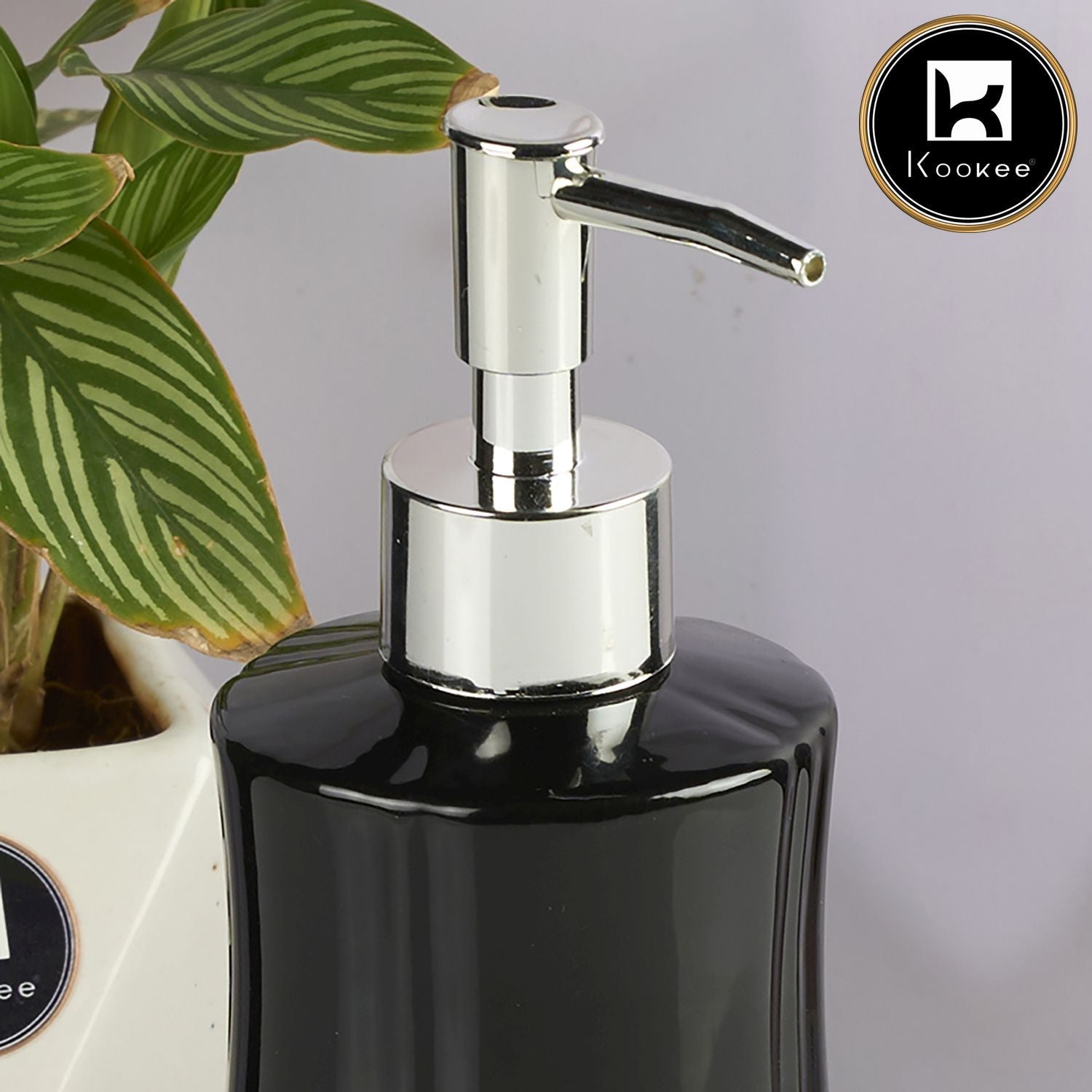 Ceramic Soap Dispenser for handwash for Bathroom, Black, (Set of 1) (11575)