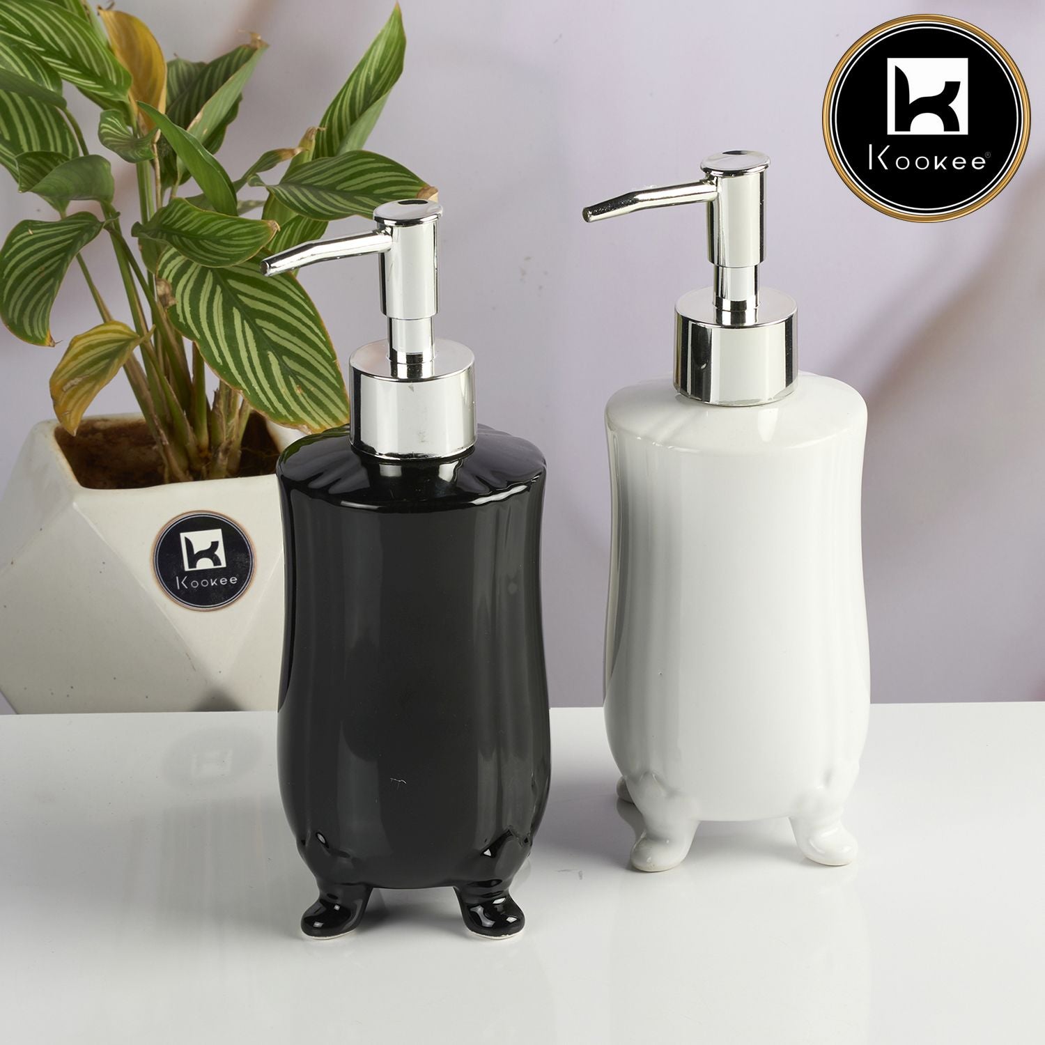 Ceramic Soap Dispenser for handwash for Bathroom, Black, (Set of 1) (11576)