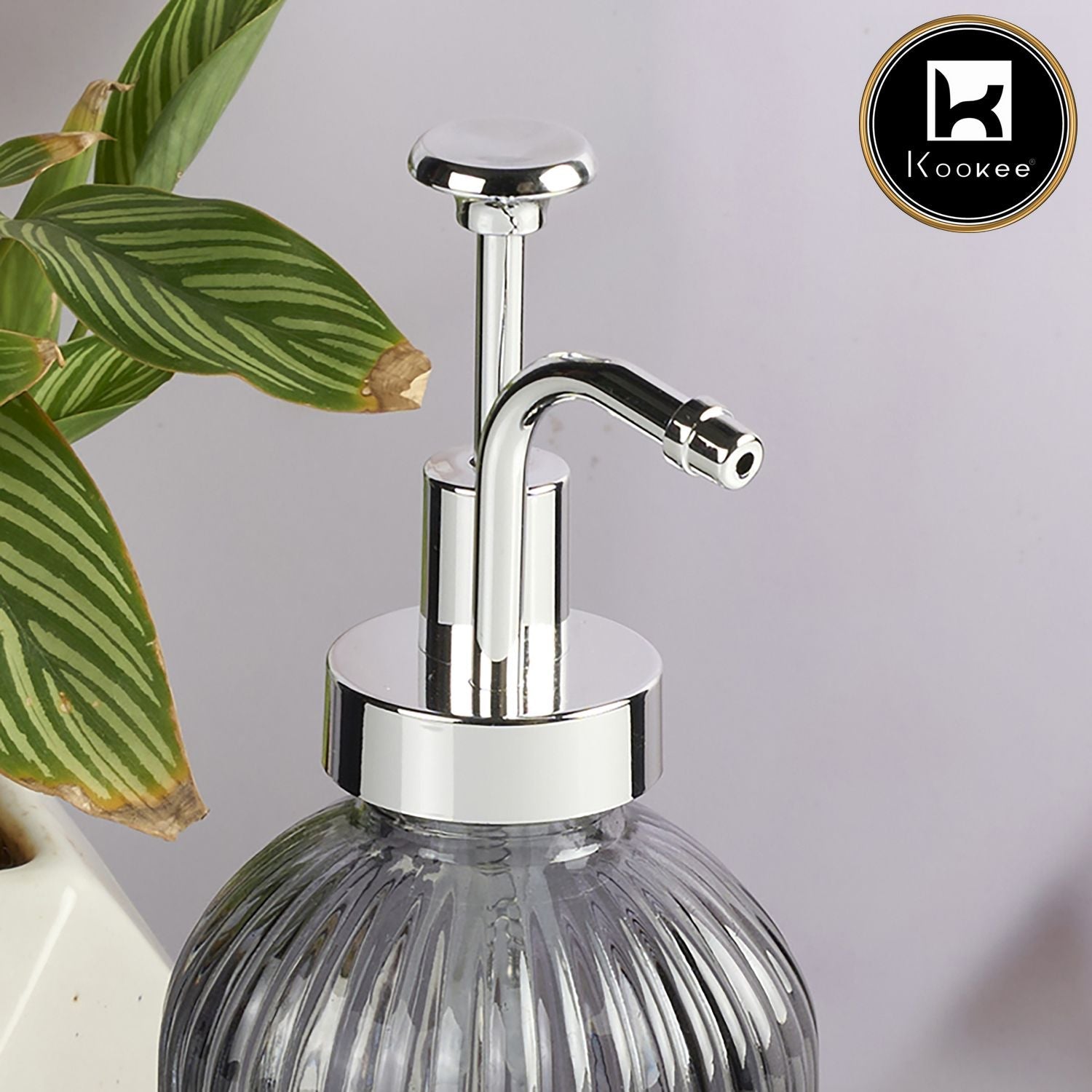 Glass Soap Dispenser for handwash, Grey (Set of 1) (11581)