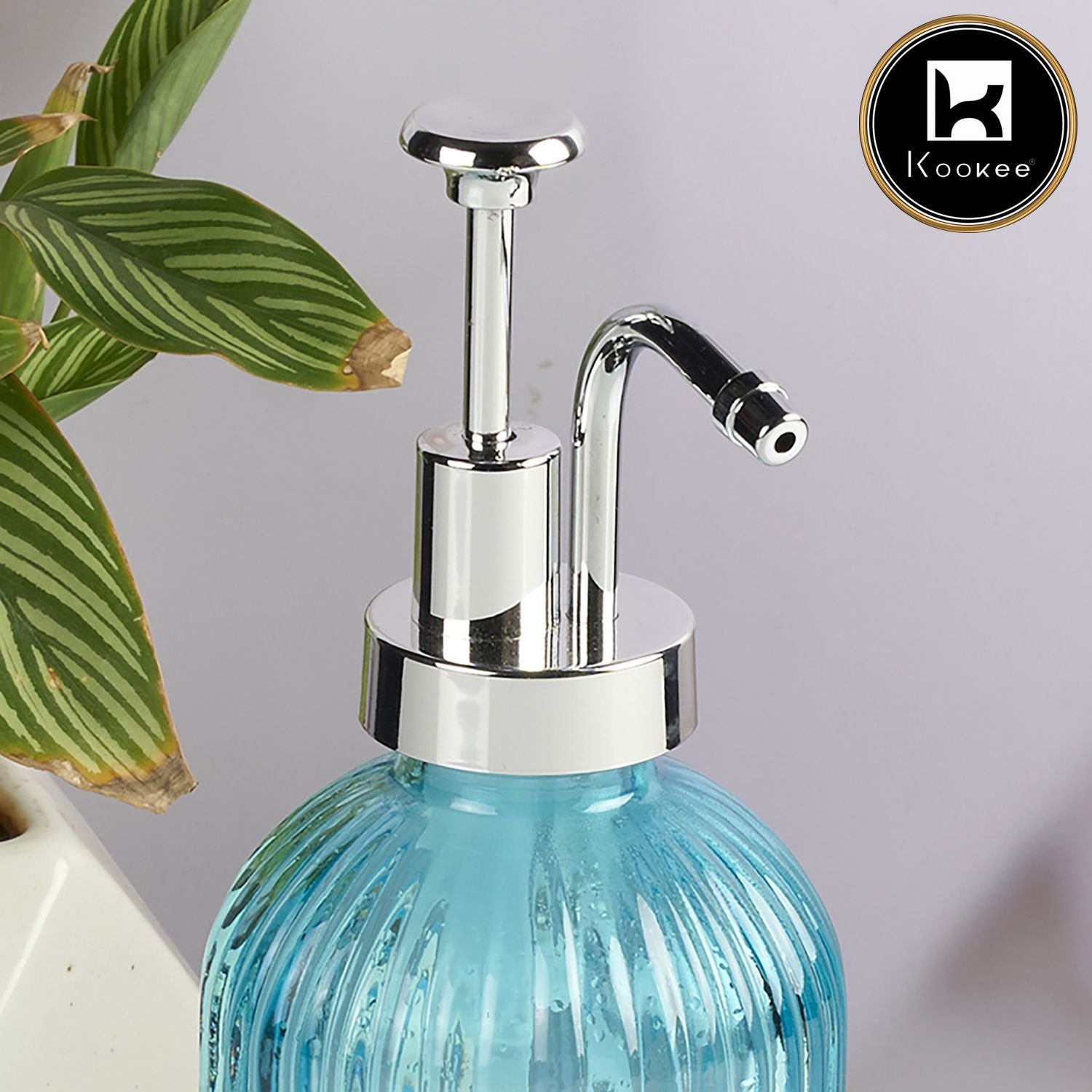 Glass Soap Dispenser for handwash, Blue (Set of 1) (11583)