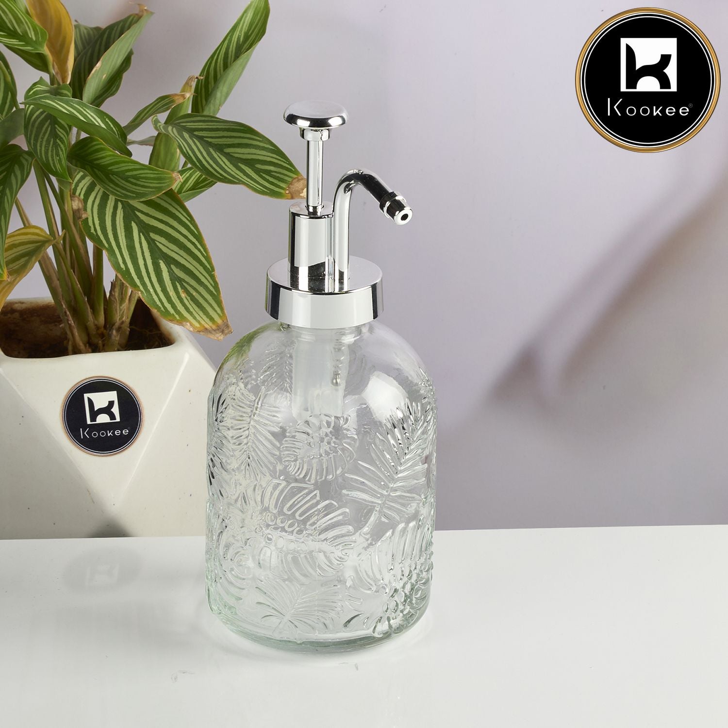 Kookee Glass Soap Dispensers, Transparent, ART11585