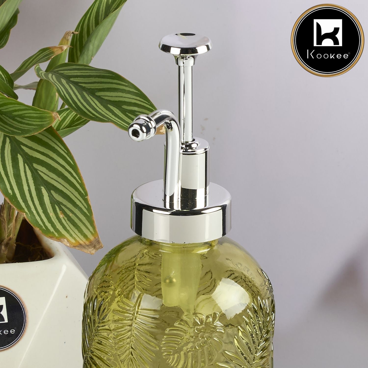 Kookee Glass Soap Dispensers, Green, ART11586