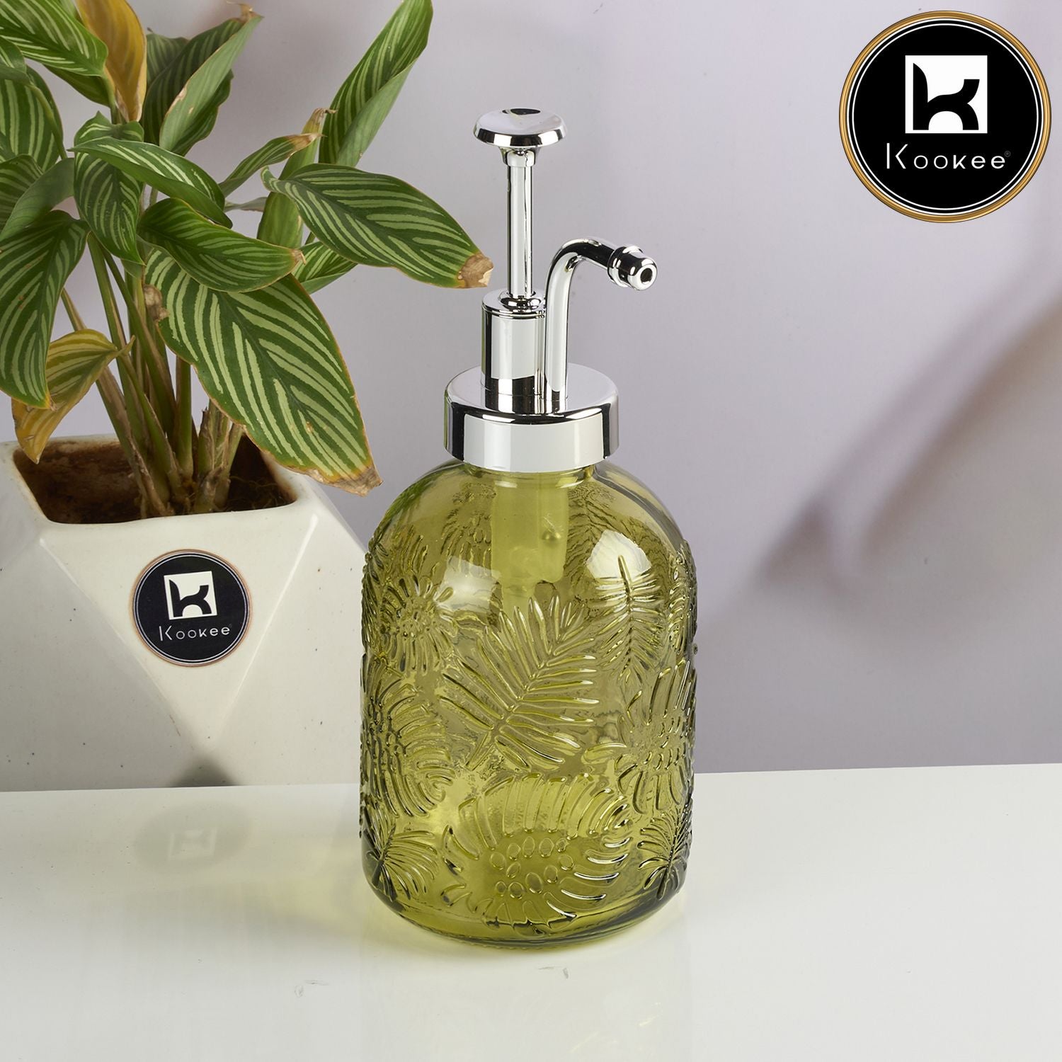 Kookee Glass Soap Dispensers, Green, ART11586