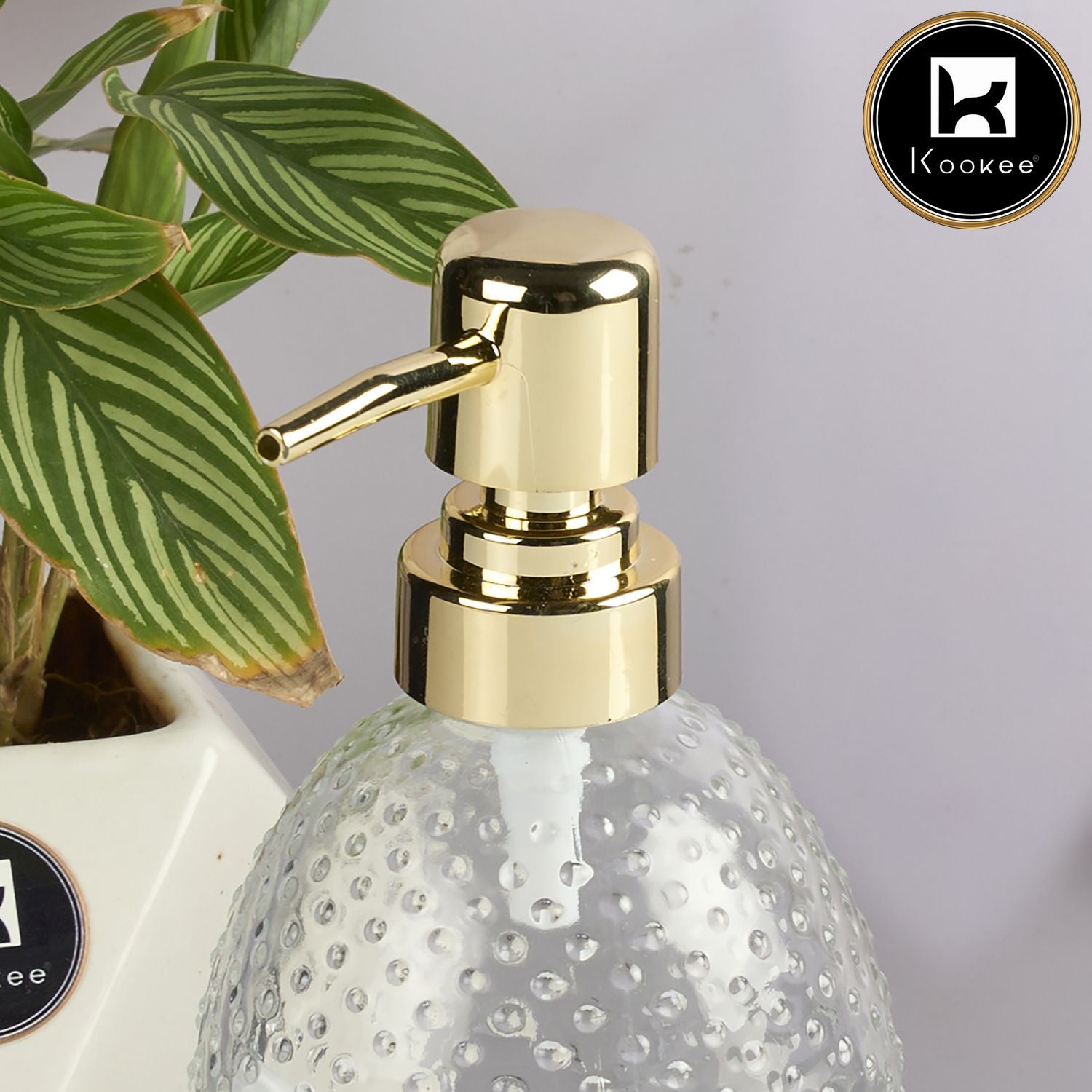 Kookee Glass Soap Dispensers, Transparent, ART11587