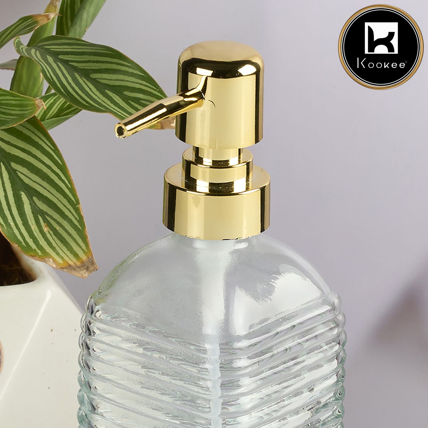 Kookee Glass Soap Dispensers, Transparent, ART11591