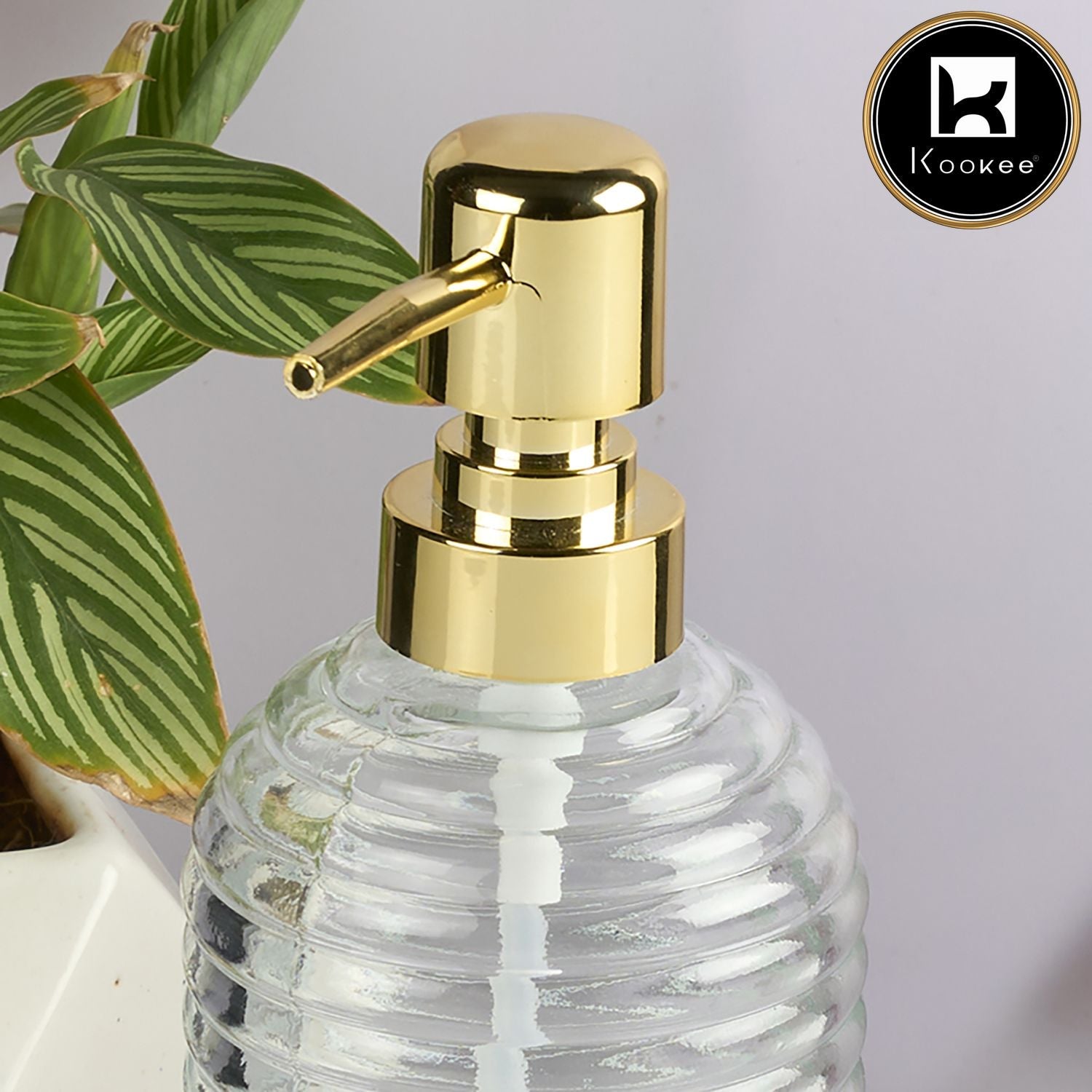 Glass Soap Dispenser for handwash for Bathroom, Transparent (V-GSD-002-3)