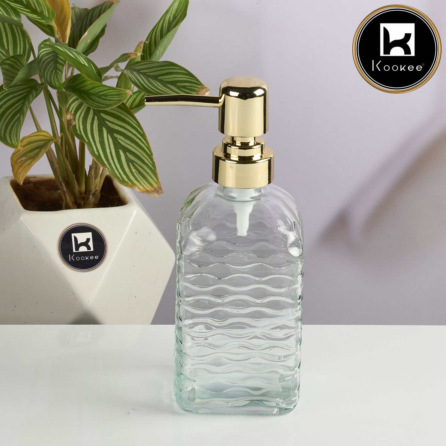 Kookee Glass Soap Dispensers, Transparent, ART11593