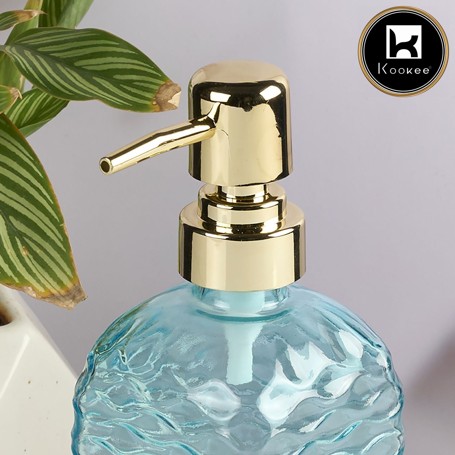 Glass Soap Dispenser for handwash, Blue (Set of 1) (11594)