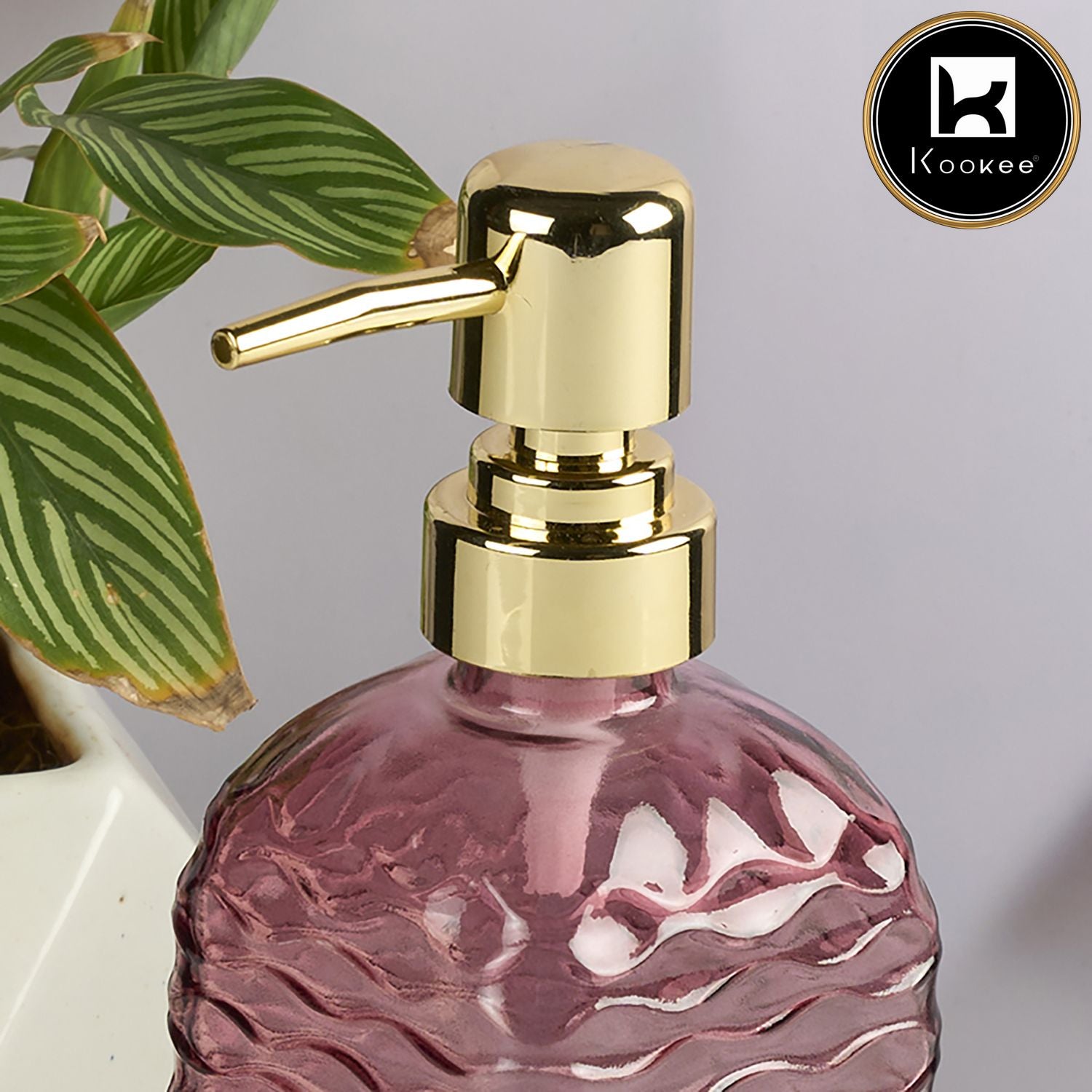 Kookee Glass Soap Dispensers, Pink, ART11595