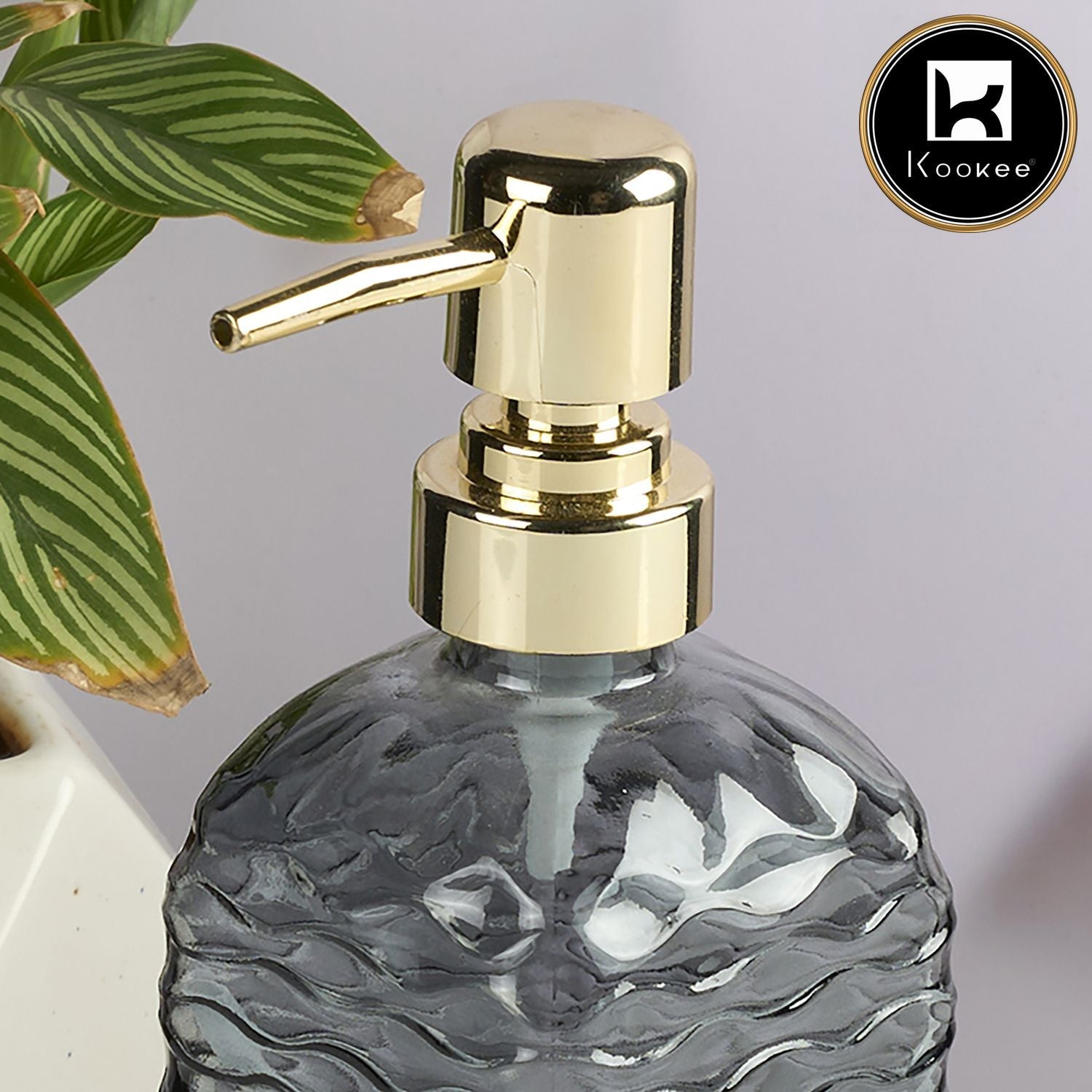 Glass Soap Dispenser for handwash, Grey (Set of 1) (11596)