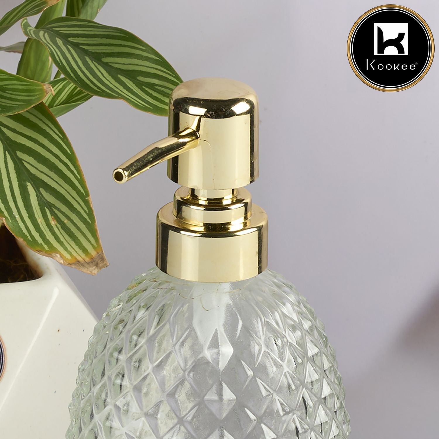 Glass Soap Dispenser for handwash for Bathroom, Transparent (V-GSD-001-2)