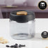 Glass Airtight Canister Jar & Container for Kitchen, Black (Pack of 4) (11611)