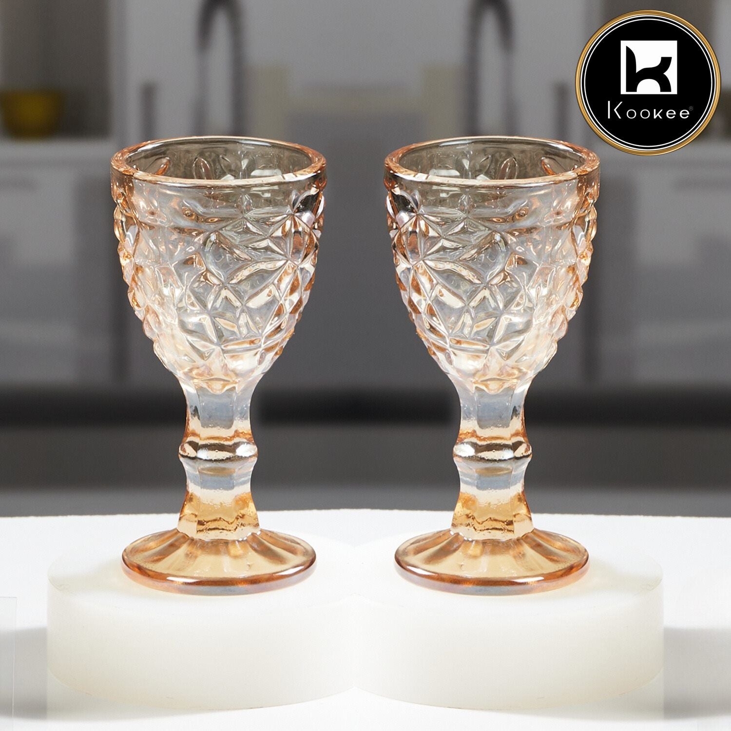 Kookee Wine Glasses, Gold, ART11648